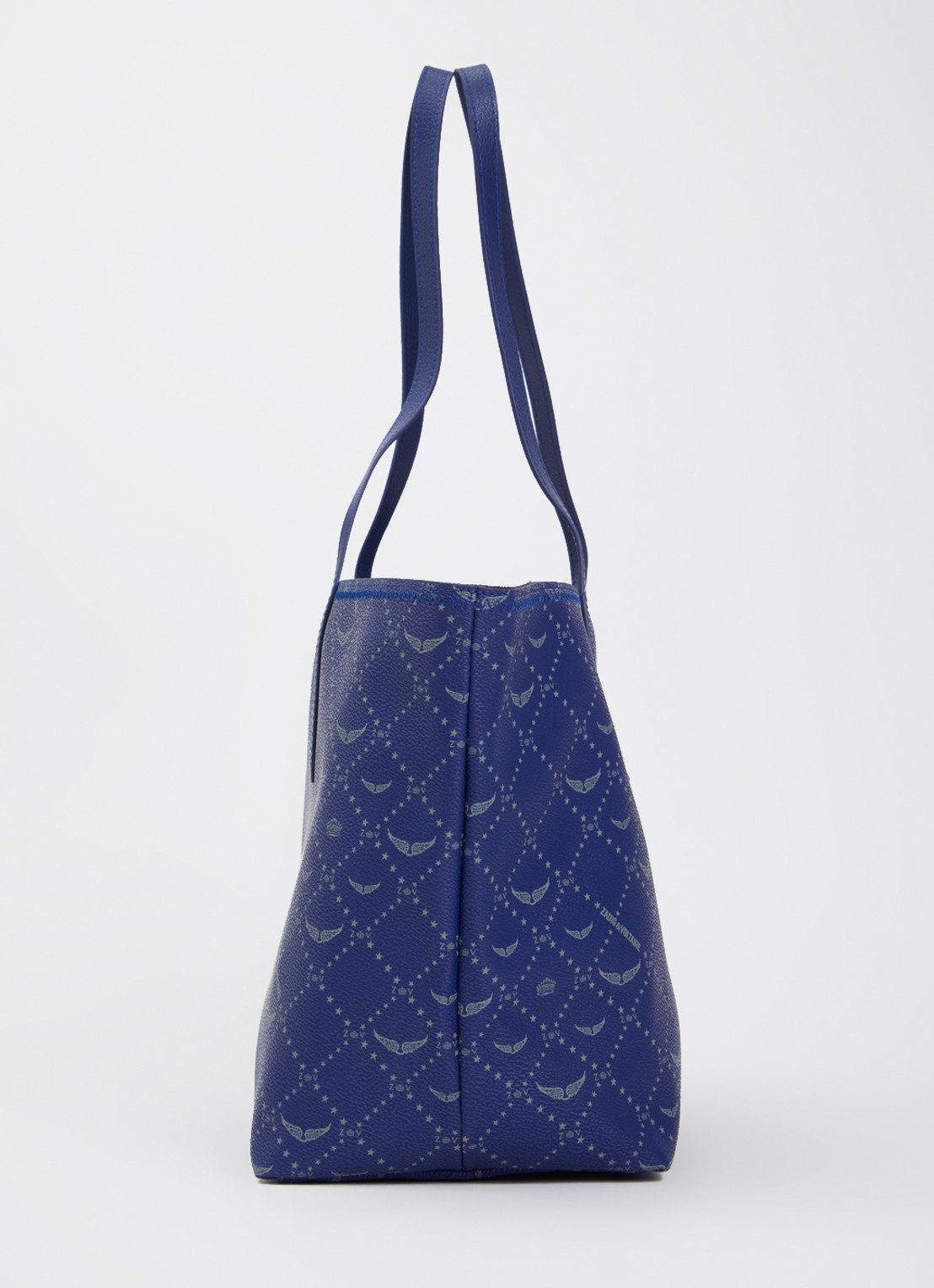 Zadig&Voltaire Z shopper van canvas met logoprint - detail 5 kobaltblauw