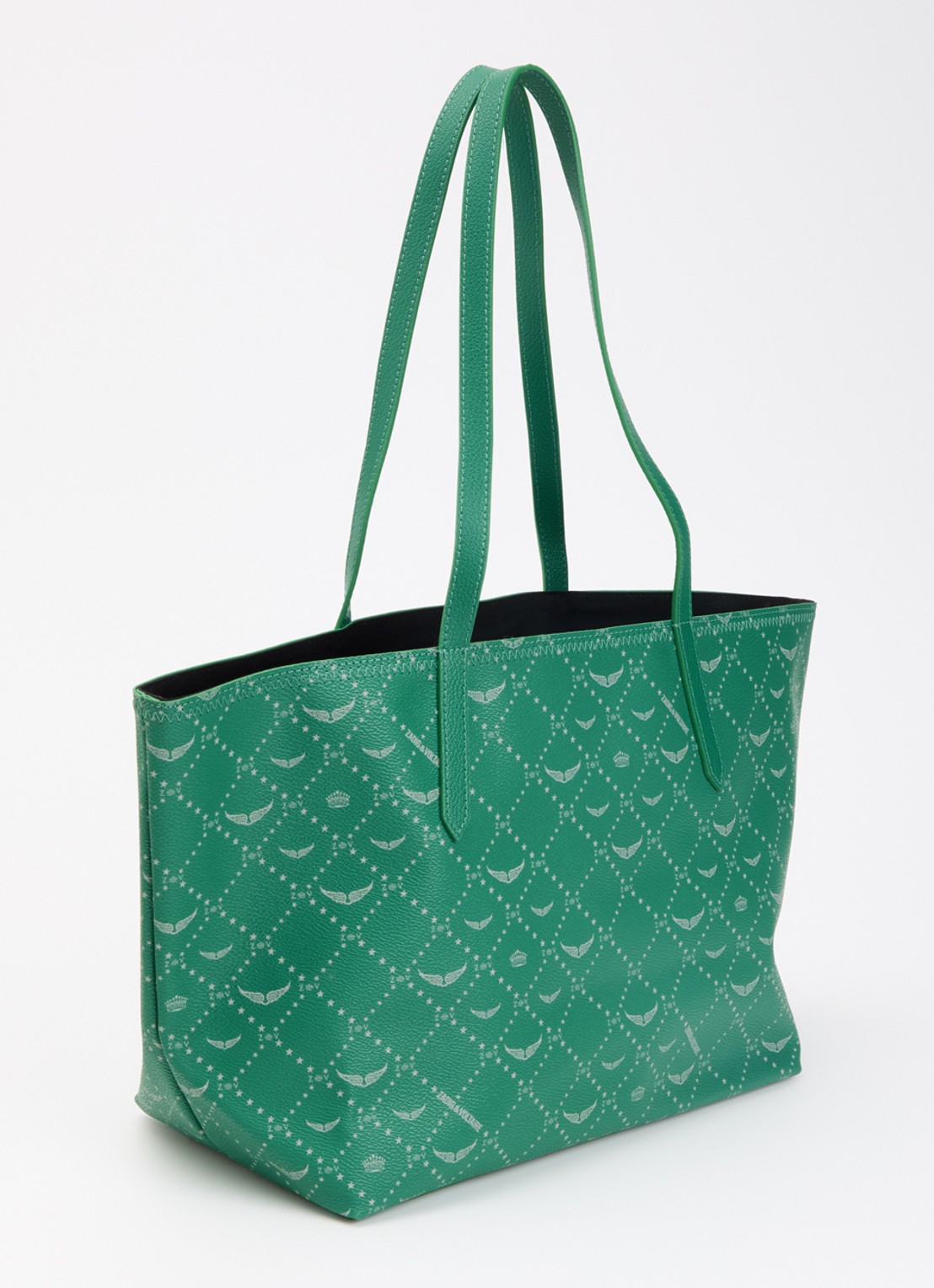 Zadig&Voltaire Z shopper van leer met logoprint - achterkant 4 groen