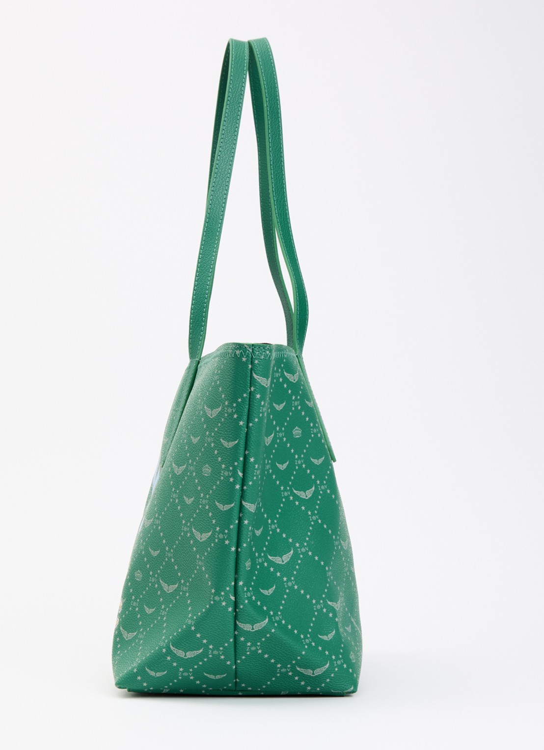 Zadig&Voltaire Z shopper van leer met logoprint - detail 2 groen