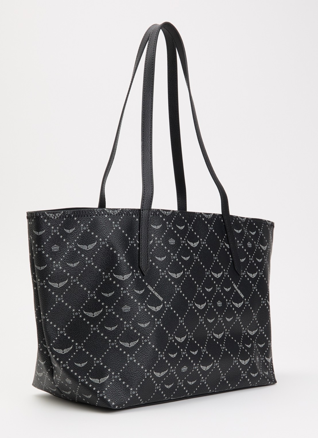 Zadig&Voltaire Z shopper van leer met logoprint - achterkant 5 zwart