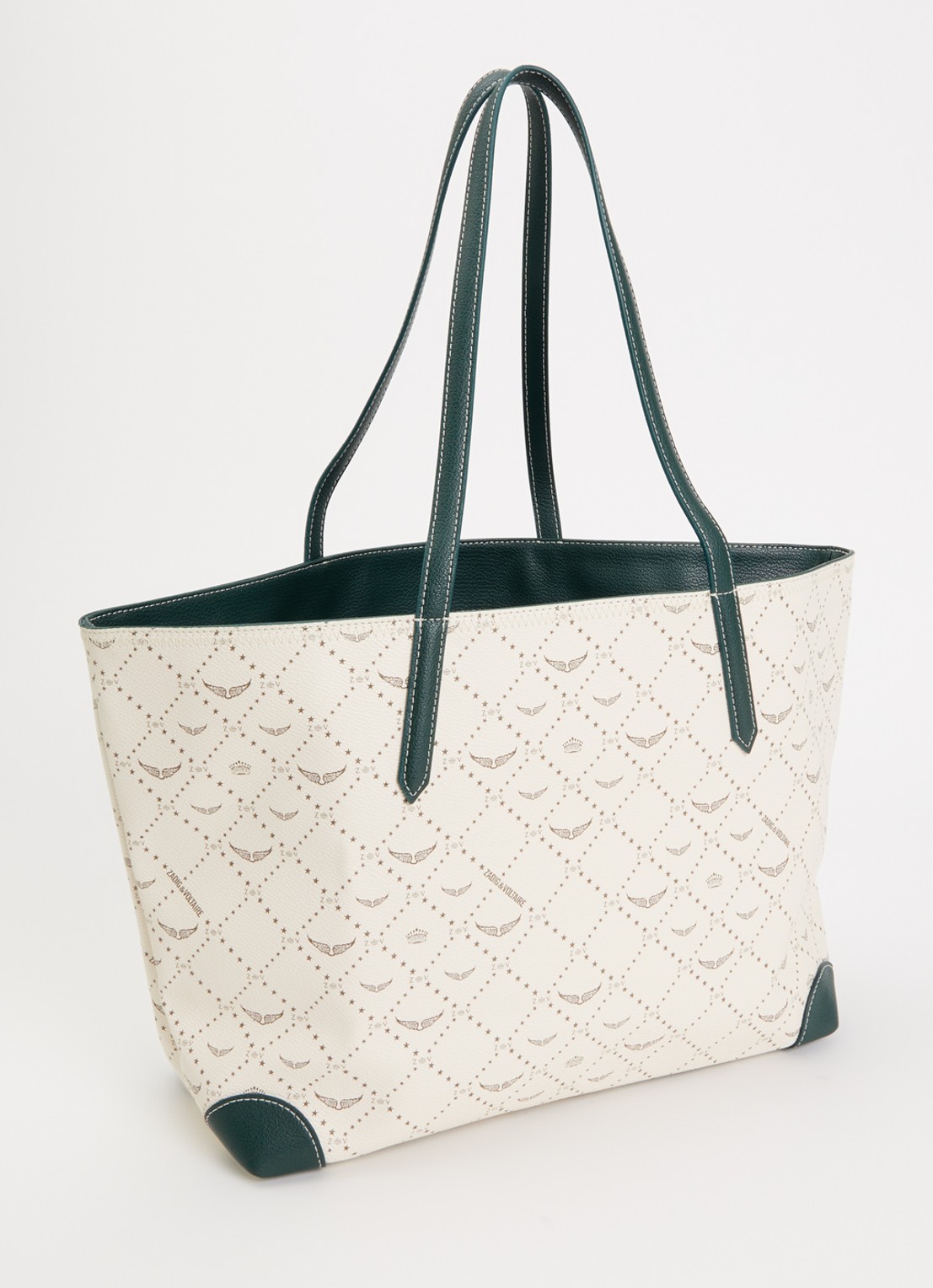 Zadig&Voltaire Z shopper van leer met logoprint - achterkant 5 ivoor