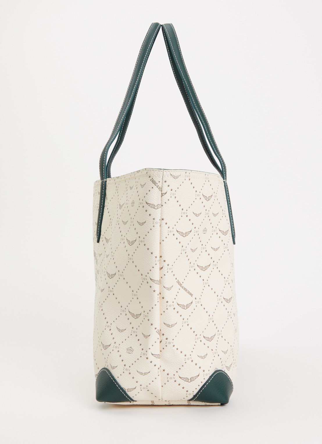 Zadig&Voltaire Z shopper van leer met logoprint - detail 3 ivoor