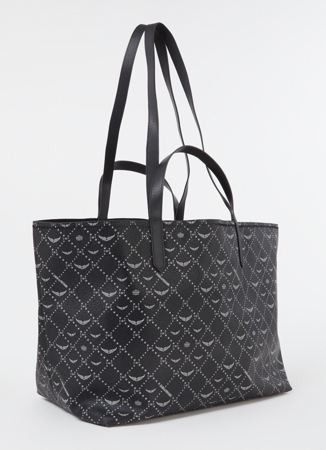 Zadig&Voltaire Z shopper XL met print - achterkant 4 zwart