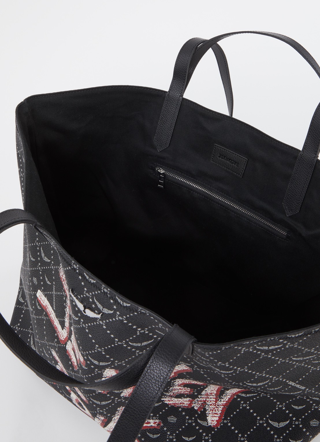Zadig&Voltaire Z shopper XL met print - detail 5 zwart