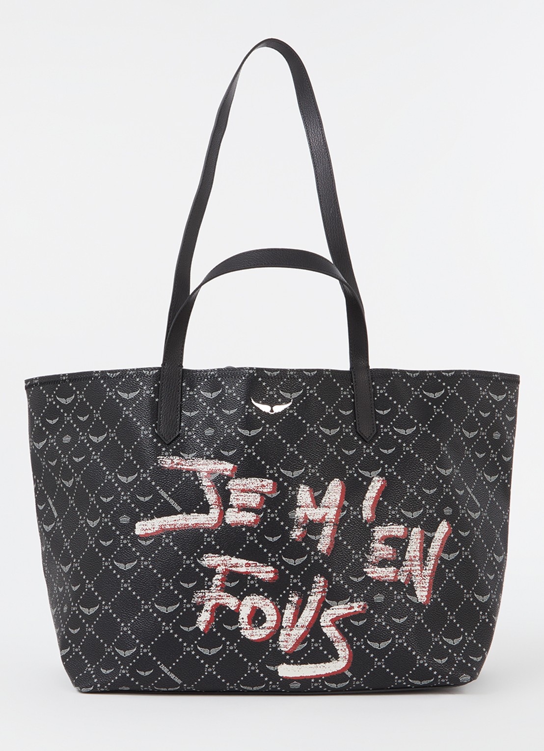 Zadig&Voltaire Z shopper XL met print - voorkant zwart