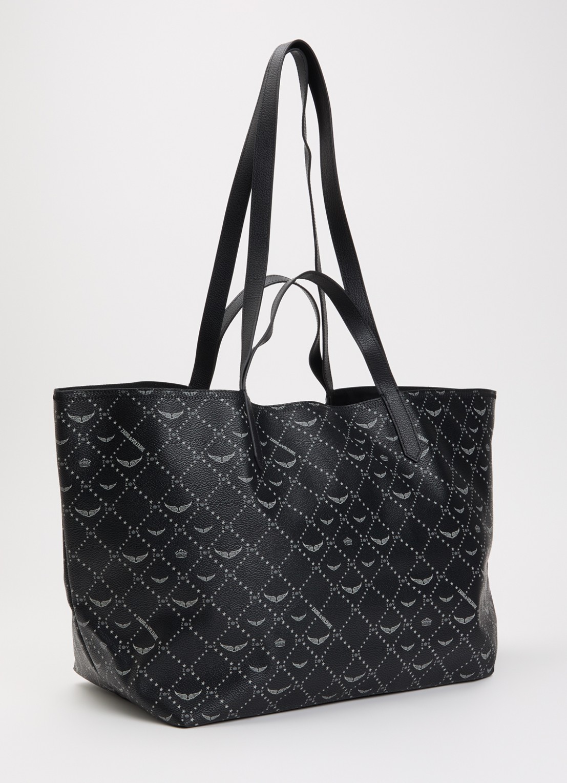 Zadig&Voltaire Z XL shopper van leer met logoprint - achterkant 5 zwart