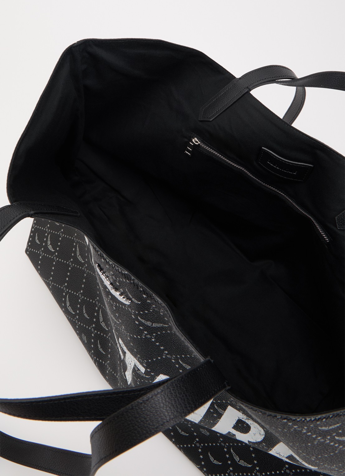 Zadig&Voltaire Z XL shopper van leer met logoprint - detail zwart