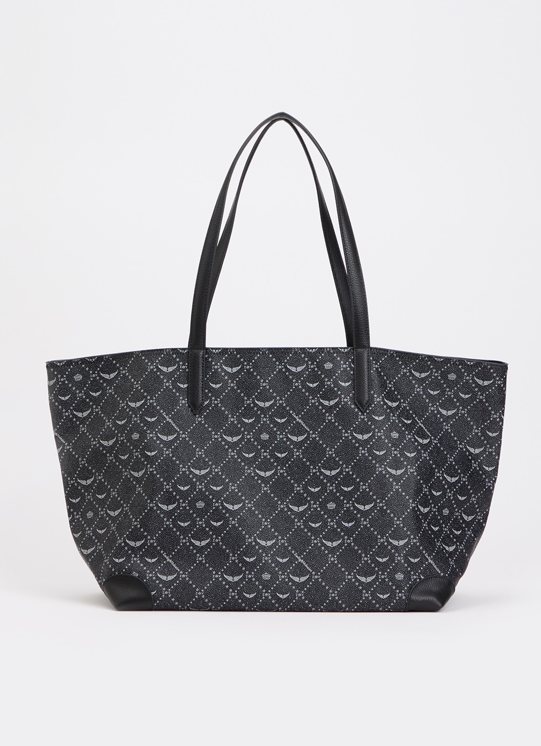 Zadig&Voltaire Z XL shopper van leer met logoprint - voorkant 5 zwart