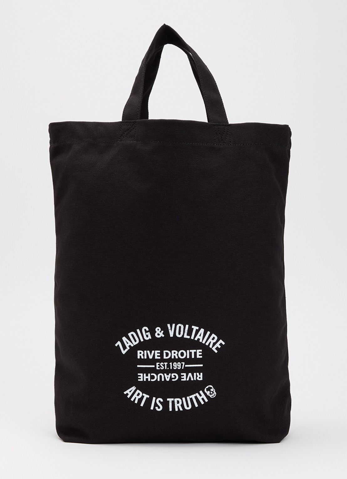 Zadig&Voltaire Zadig shopper van canvas met logoprint - voorkant 5 zwart