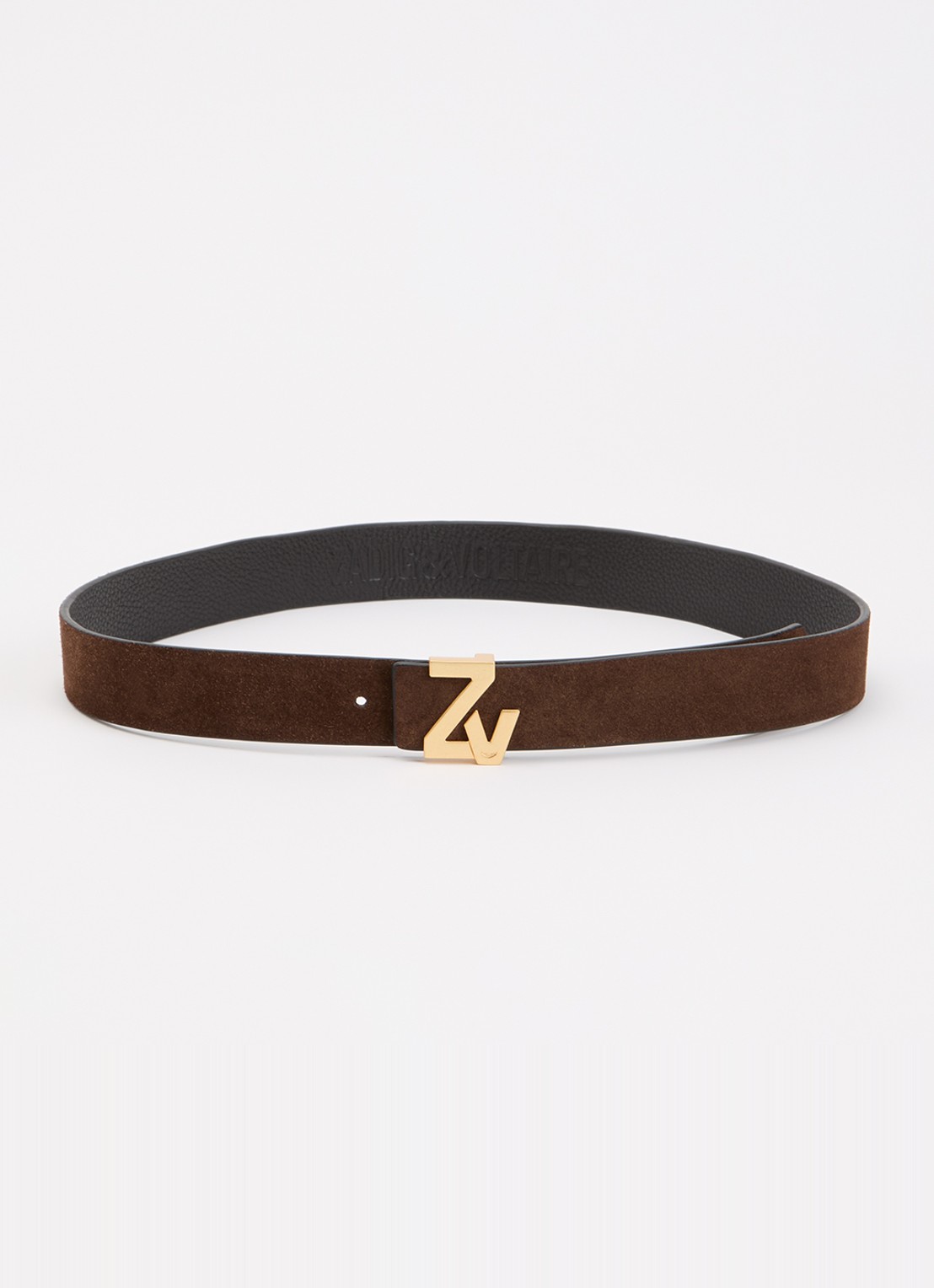 Zadig&Voltaire ZV Initiale riem van suède  - voorkant bruin