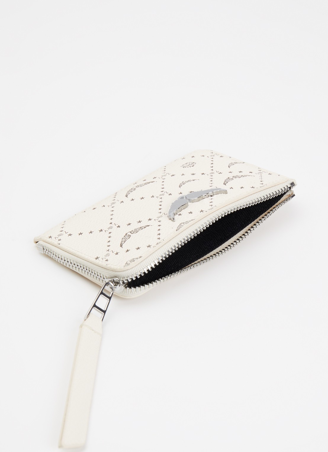 Zadig&Voltaire ZV pasjeshouder met logoprint  - voorkant 2 vanillegeel