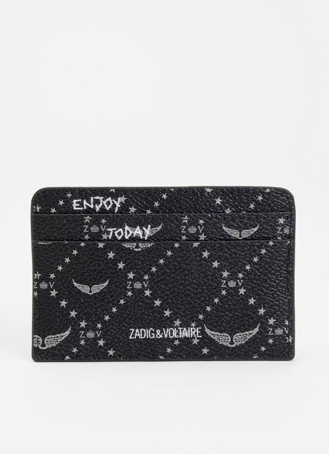 Zadig&Voltaire ZV pasjeshouder met logoprint  - achterkant 3 zwart