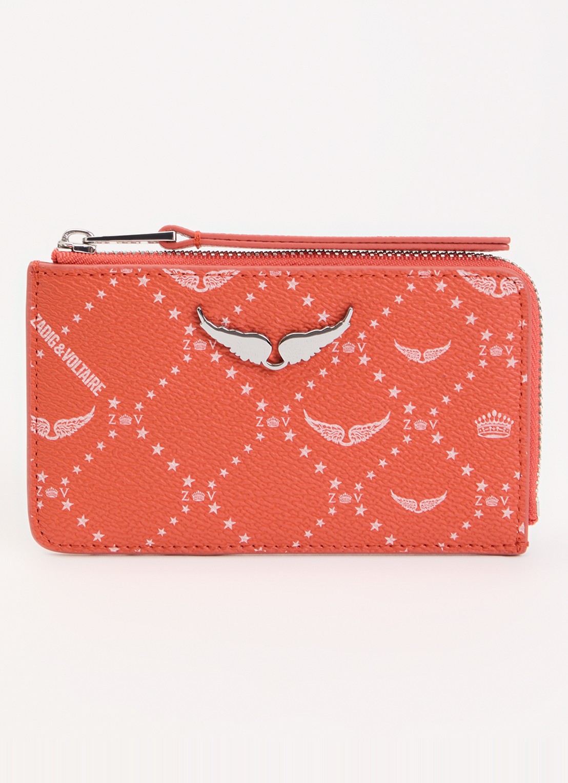 Zadig&Voltaire ZV pasjeshouder met logoprint  - voorkant orange