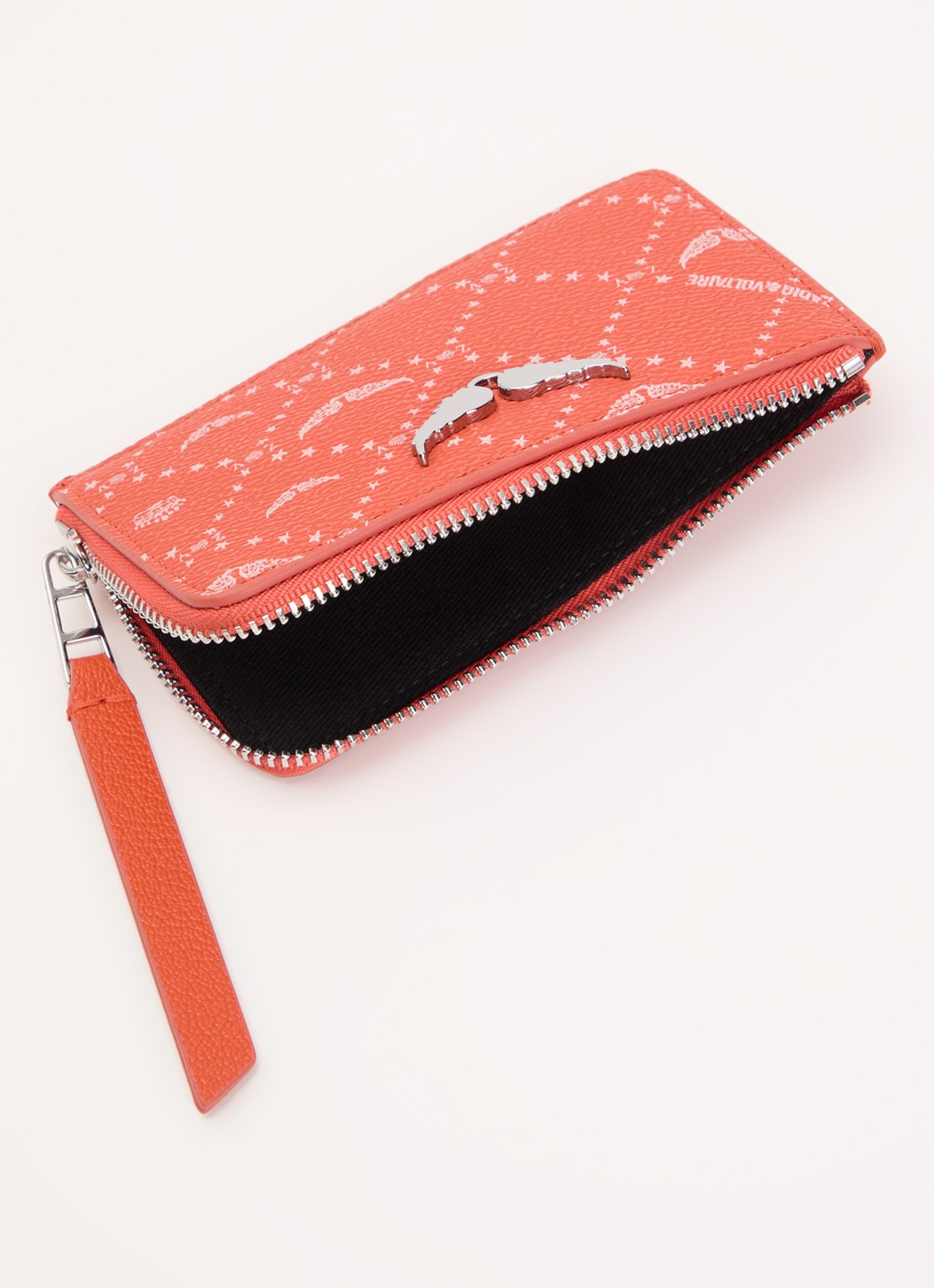 Zadig&Voltaire ZV pasjeshouder met logoprint  - voorkant 2 orange