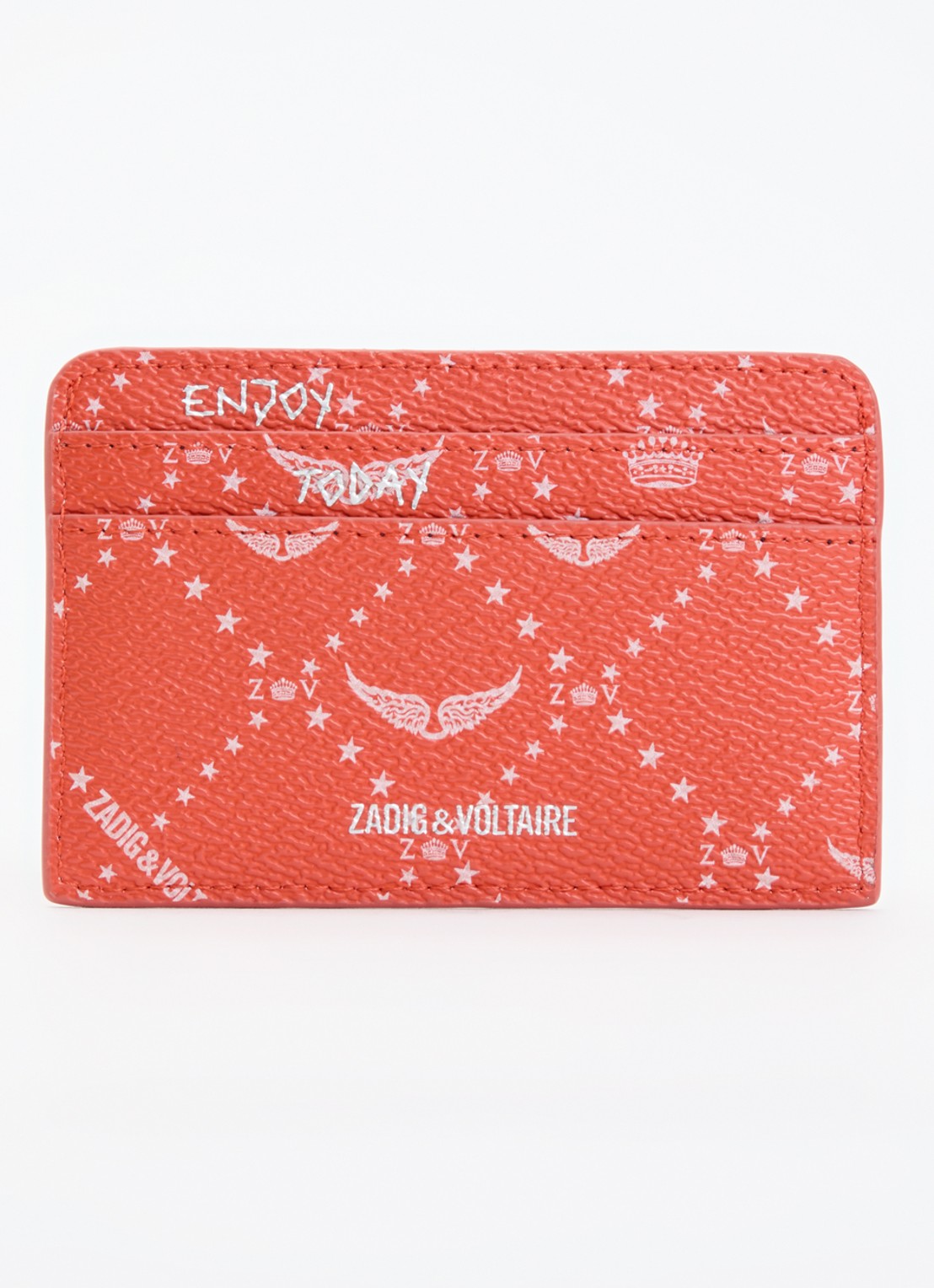 Zadig&Voltaire ZV pasjeshouder met logoprint  - achterkant 3 orange