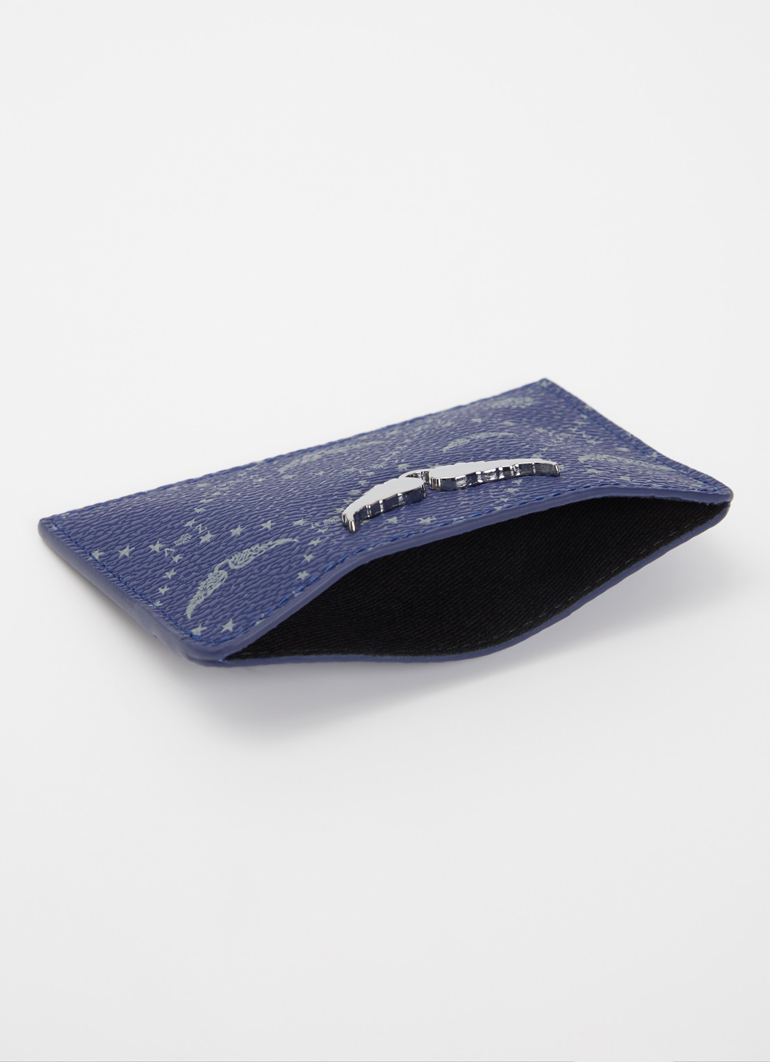 Zadig&Voltaire ZV pasjeshouder met logoprint  - voorkant 2 donkerblauw