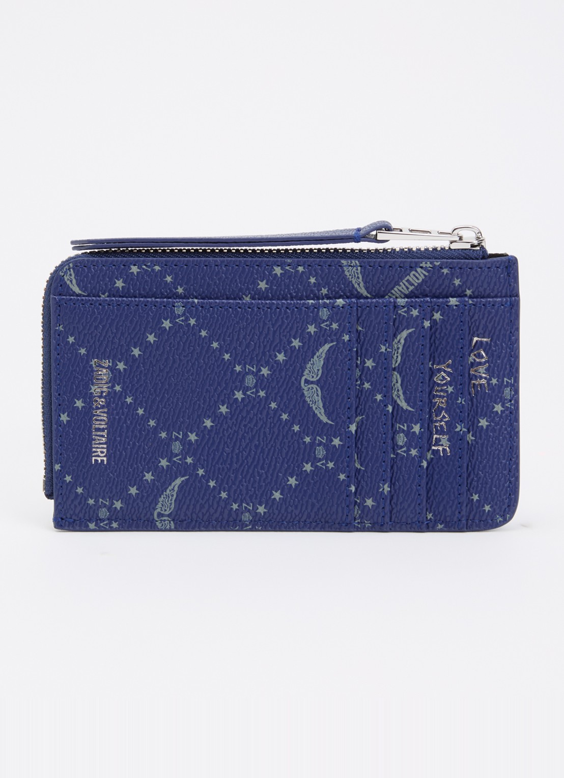 Zadig&Voltaire ZV pasjeshouder met logoprint  - achterkant 3 royalblauw