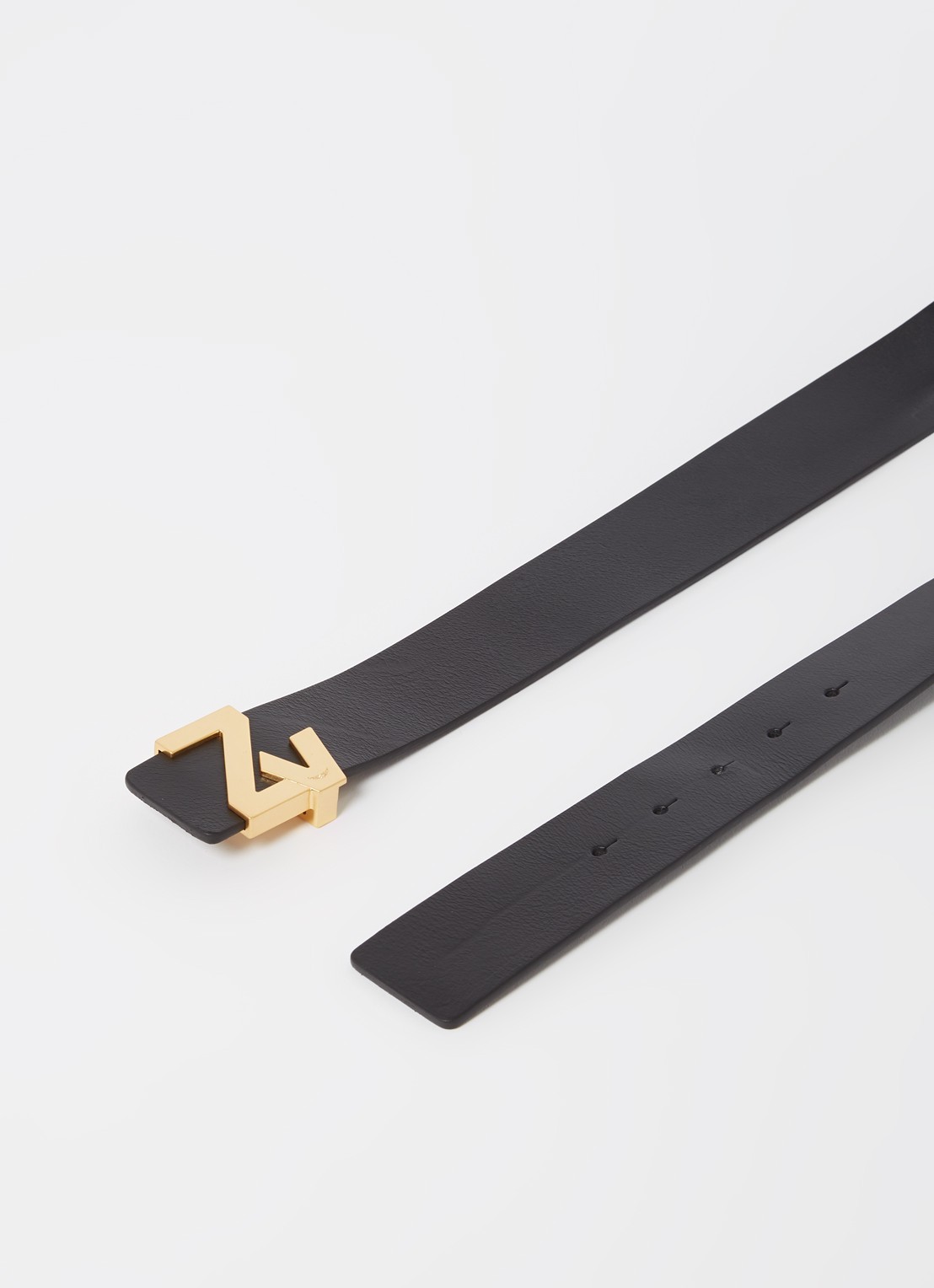 Zadig&Voltaire ZV riem van leer met logo - detail 2 zwart