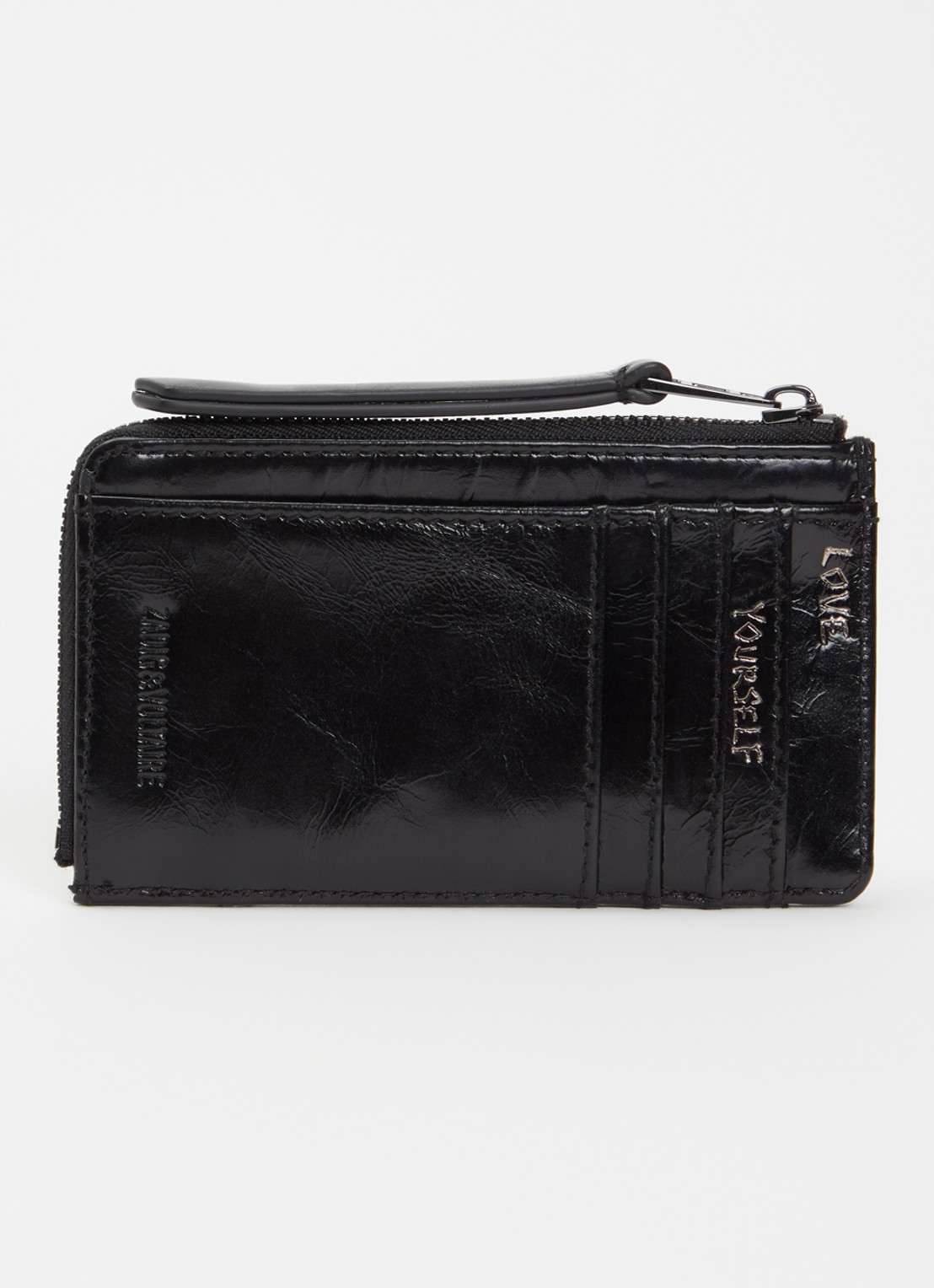 Zadig&Voltaire Zv Vintage pasjeshouder van leer met studs - achterkant zwart