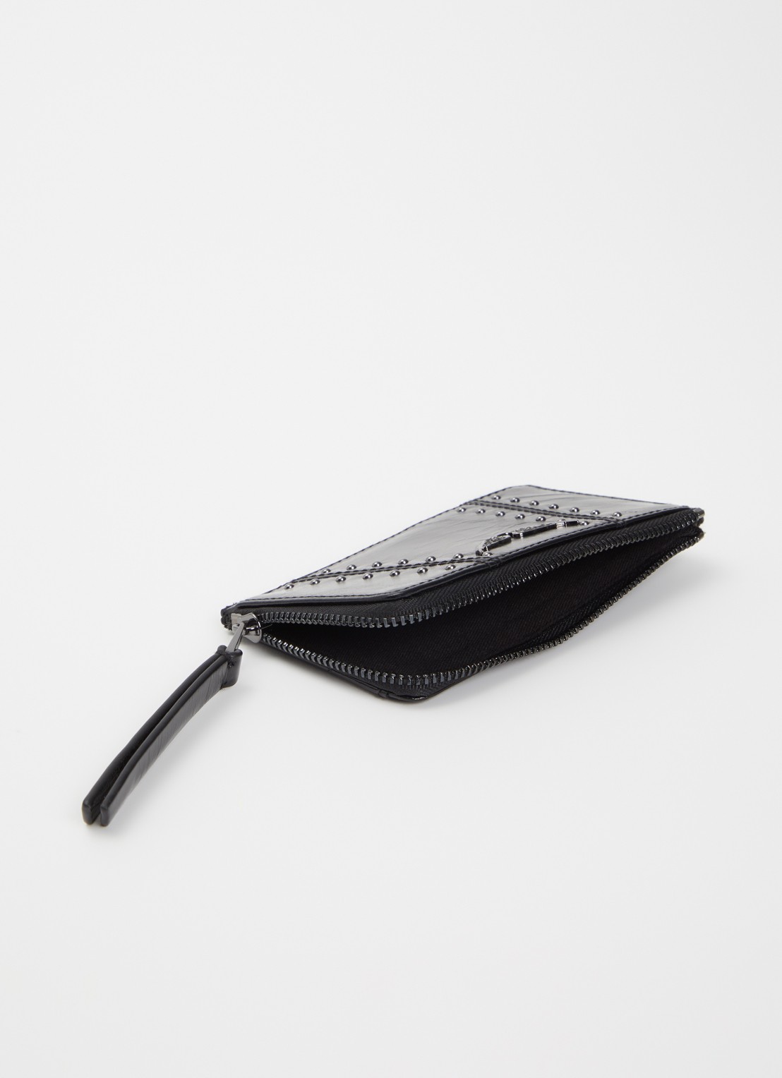 Zadig&Voltaire Zv Vintage pasjeshouder van leer met studs - voorkant 3 zwart