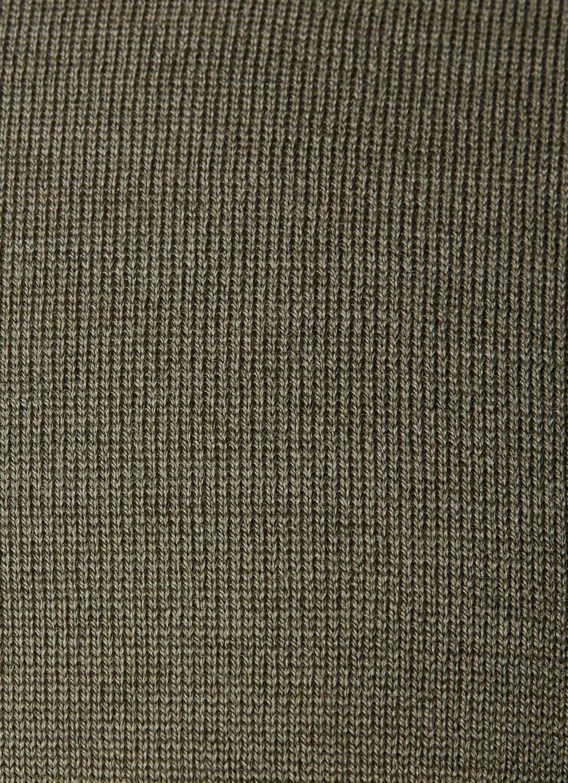 Zanone Fijngebreide pullover van scheerwol met halve rits - detail 5 olijfgroen