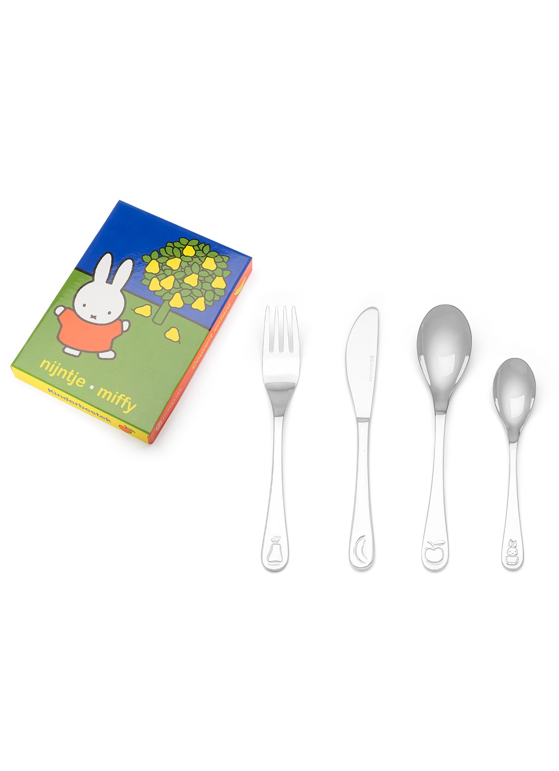 Zilverstad Nijntje kinderbestekset 4-delig - voorkant 4 zilver
