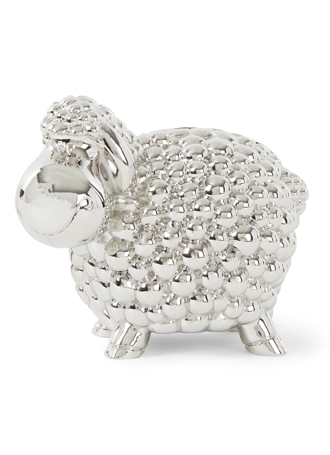 Zilverstad Sheep spaarpot 8,5 cm - voorkant zilver