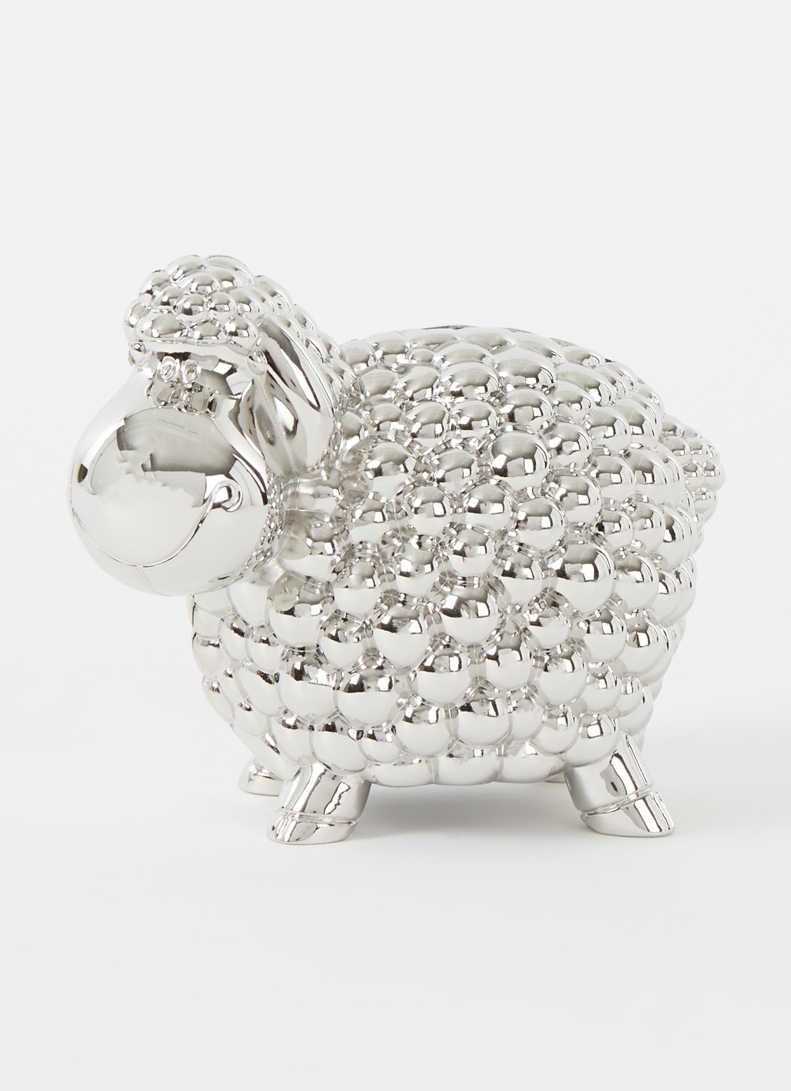 Zilverstad Sheep spaarpot 8,5 cm - voorkant 2 zilver