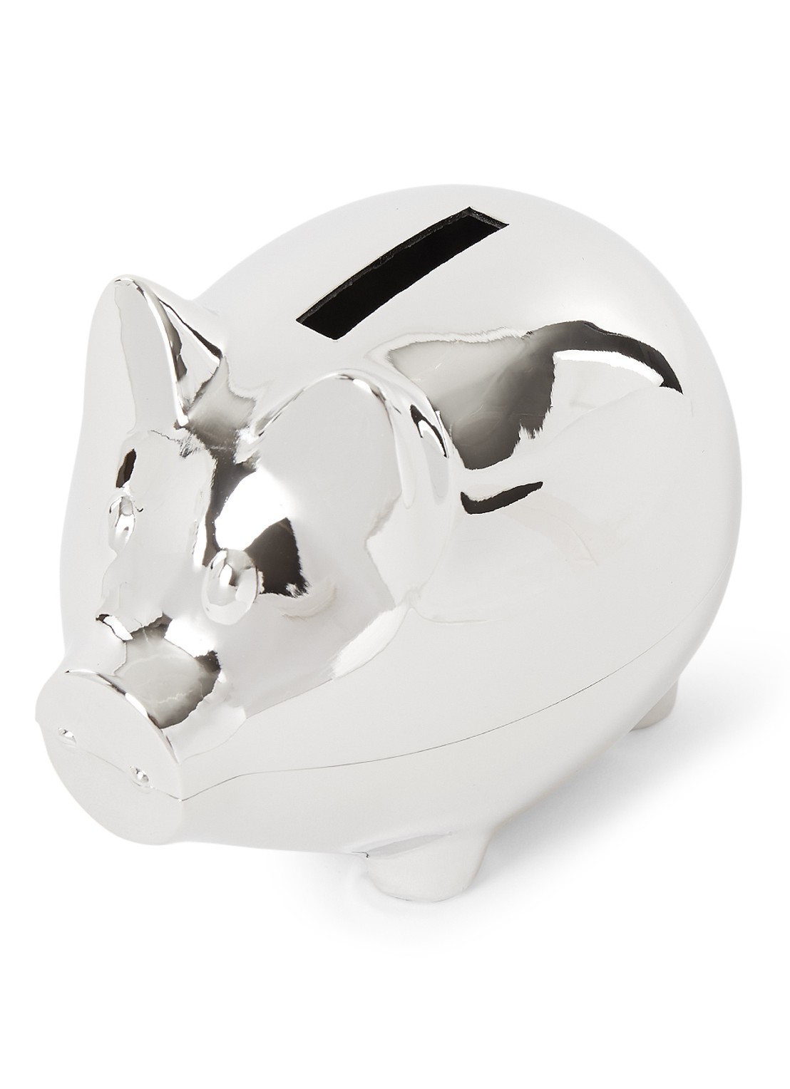 Zilverstad Varken spaarpot 8 cm - voorkant zilver
