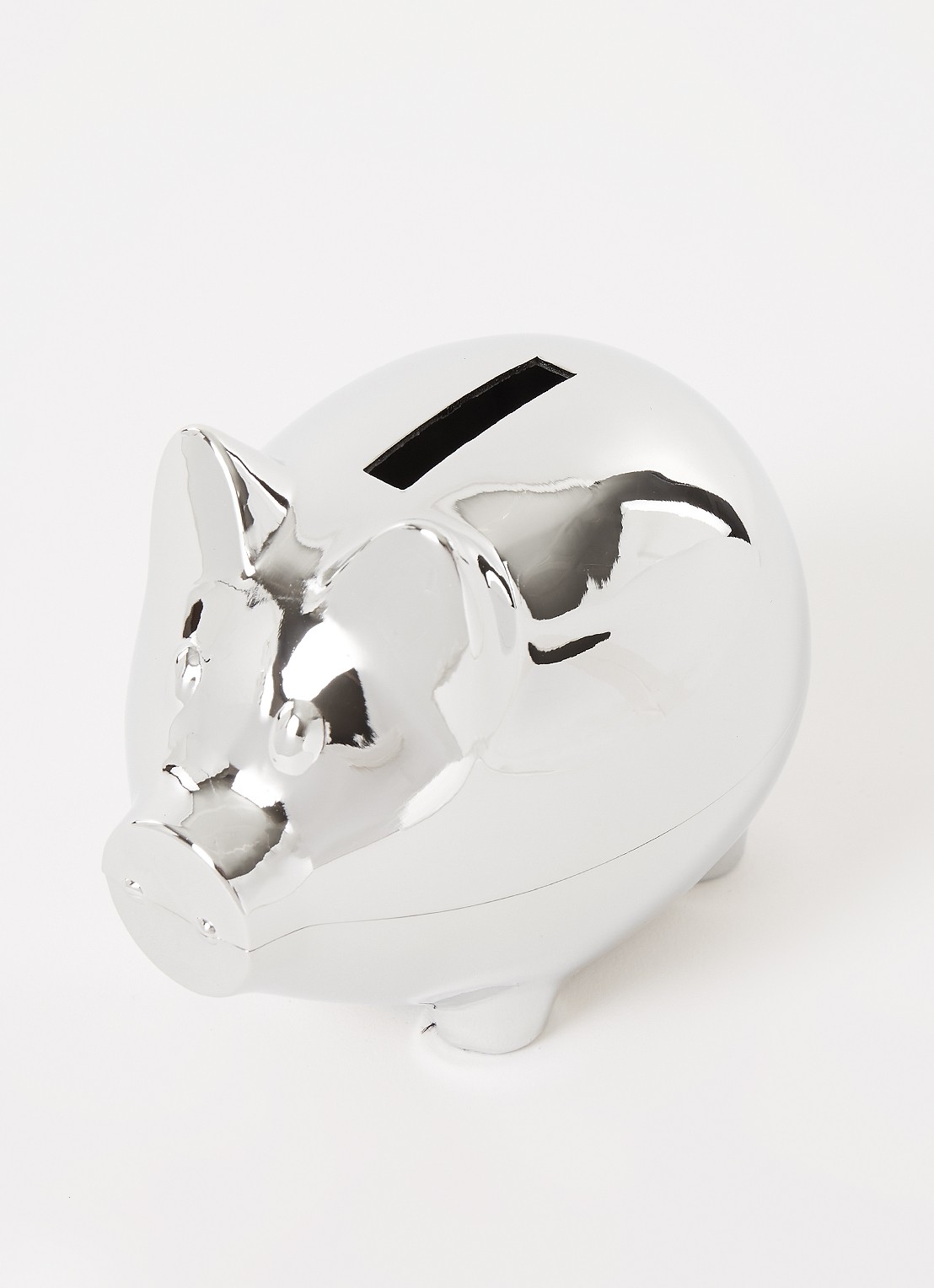 Zilverstad Varken spaarpot 8 cm - voorkant 2 zilver