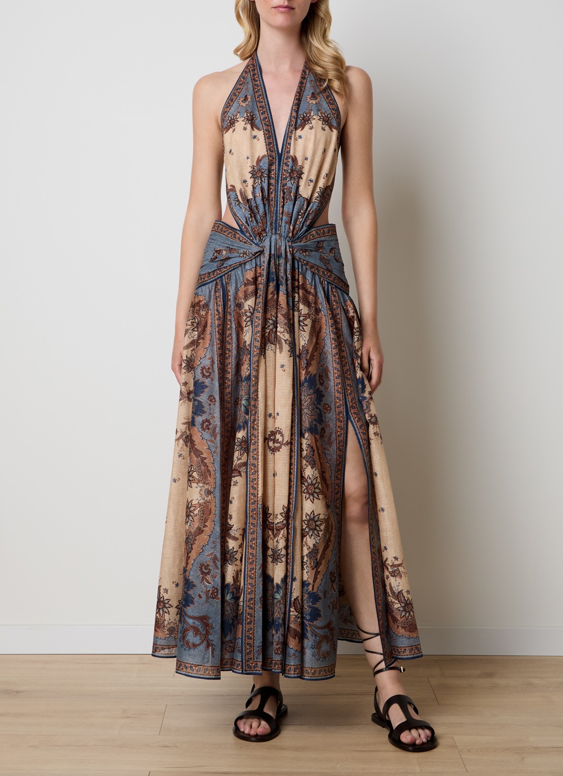 Zimmermann Ascension maxi jurk met bloemenprint - detail 2 beige