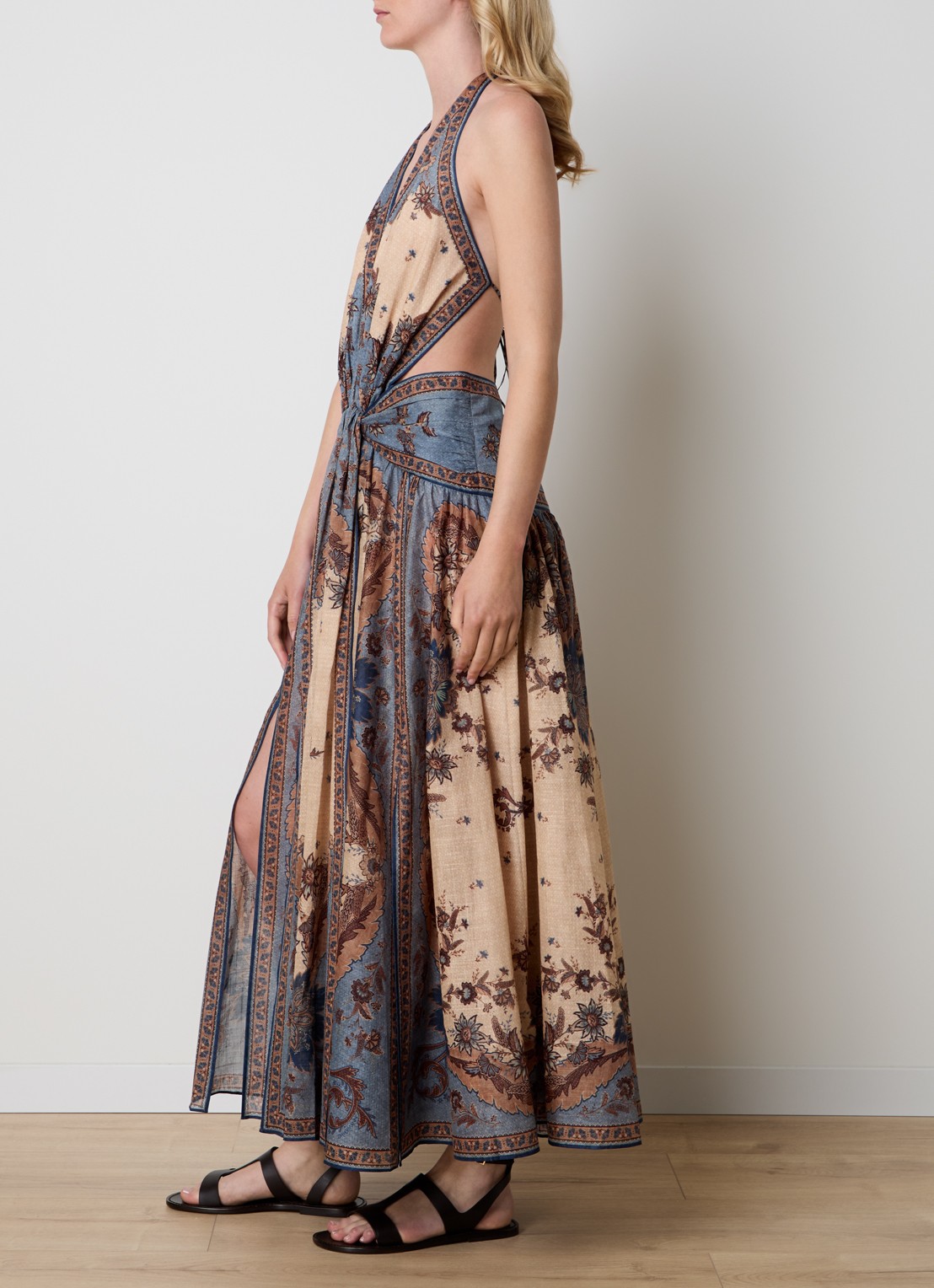 Zimmermann Ascension maxi jurk met bloemenprint - voorkant 5 beige