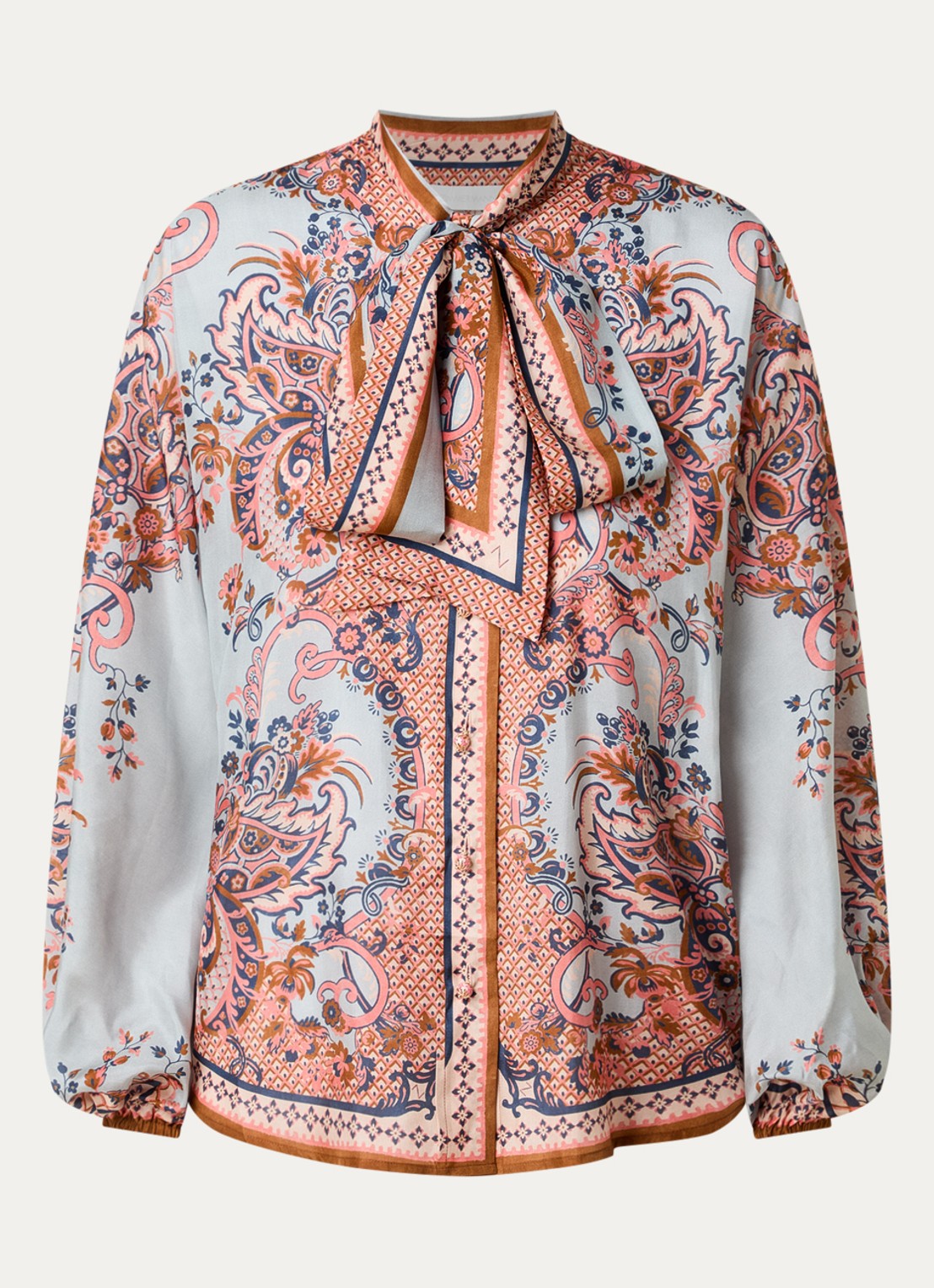 Zimmermann Aster blouse van zijde - voorkant 3 blauwgrijs