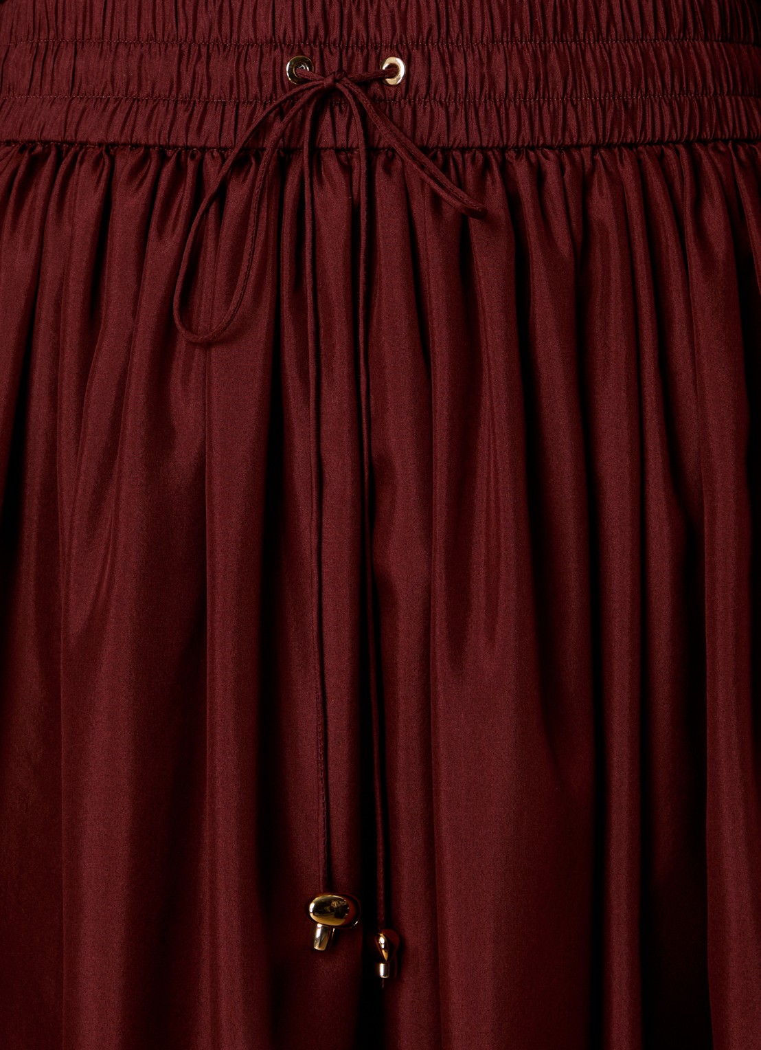 Zimmermann Aster maxi rok van zijde met volant - detail 5 bordeauxrood