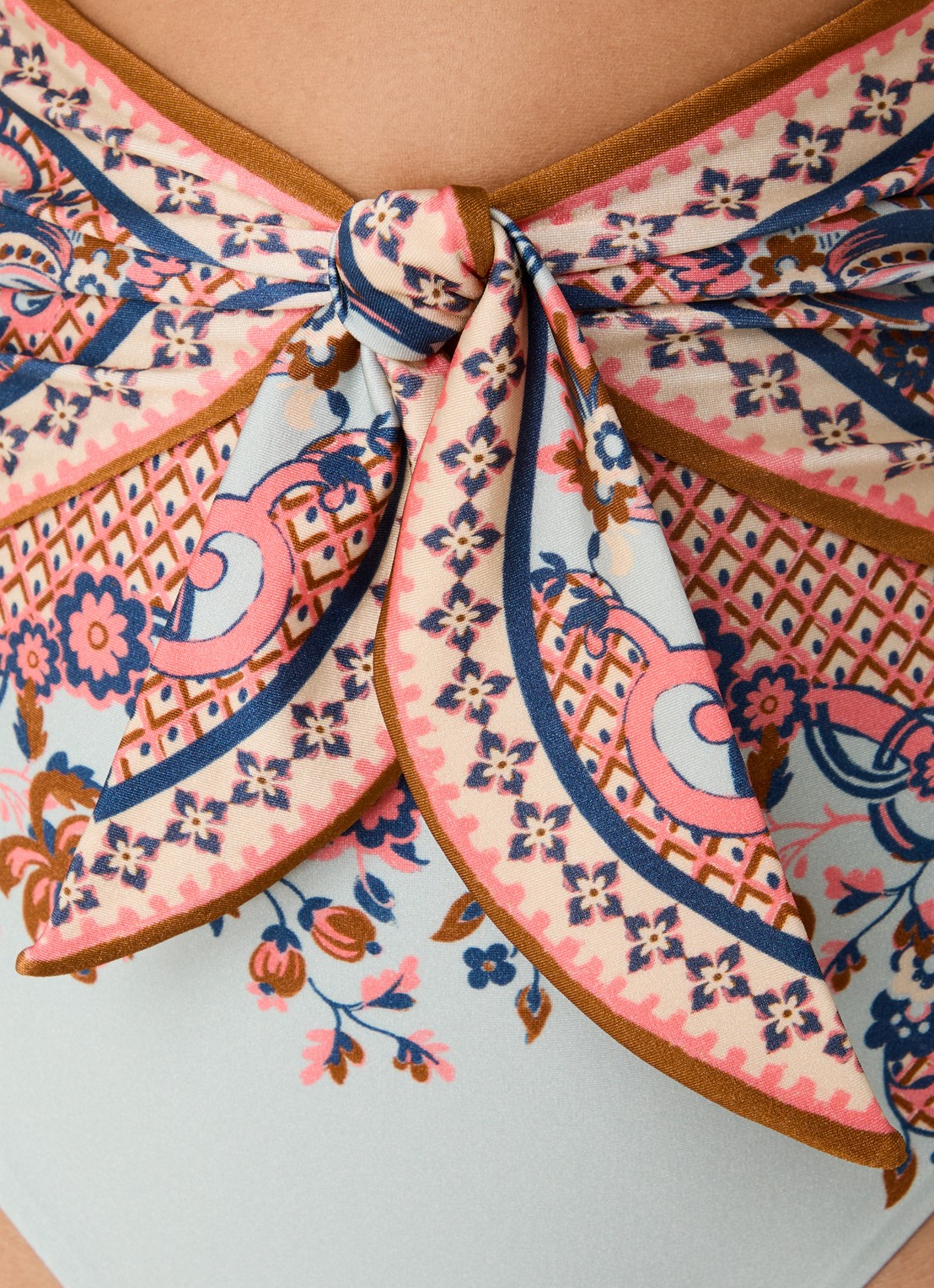 Zimmermann Aster Scarf bandeau badpak met paisly dessin - detail 4 blauw