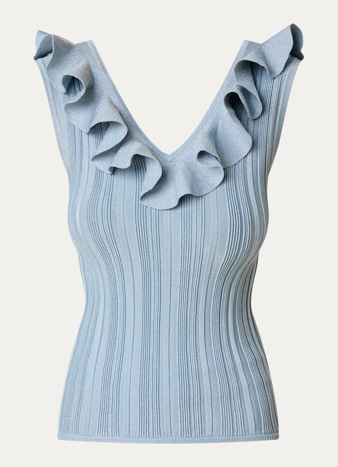 Zimmermann Aster top met metallic finish - voorkant blauwgrijs