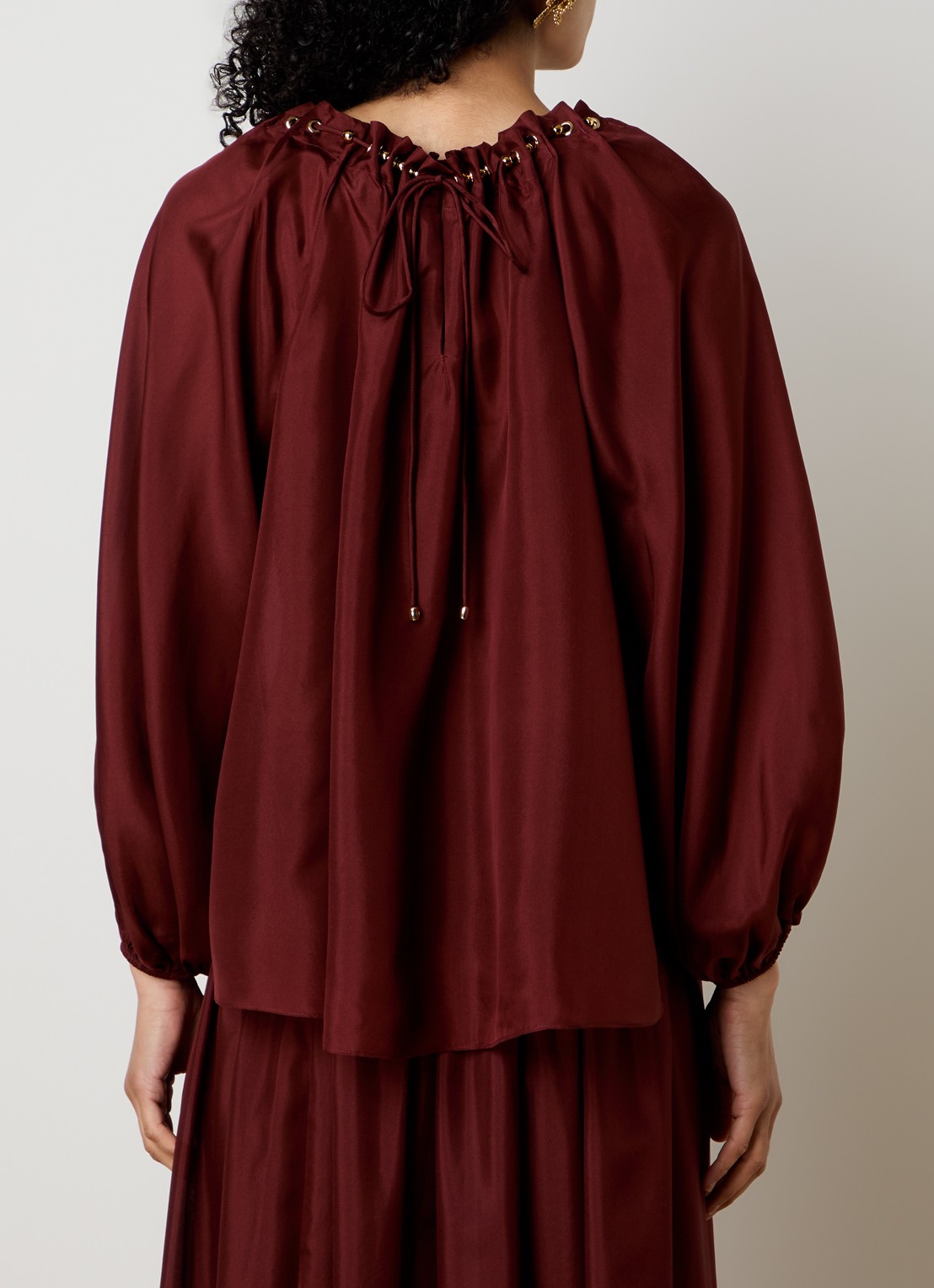 Zimmermann Aster tuniek van zijde - achterkant 5 bordeauxrood