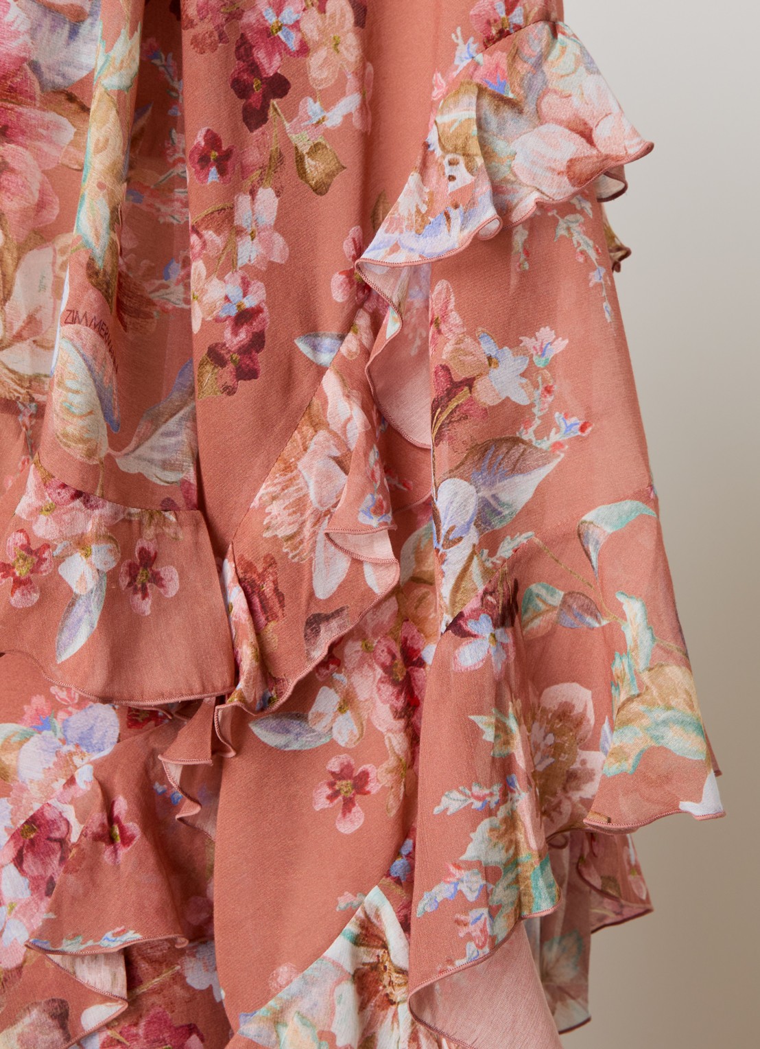 Zimmermann Awaken tuniek met bloemenprint - detail 4 rood