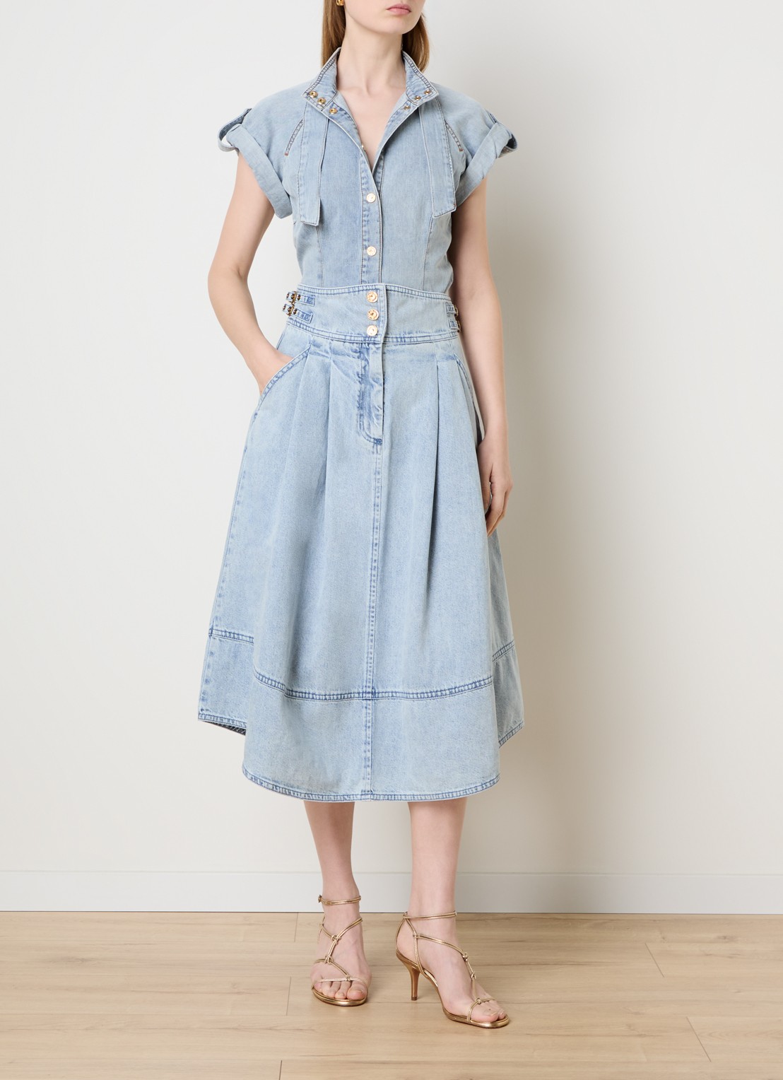 Zimmermann Blouse van denim - voorkant 3 blauwgrijs
