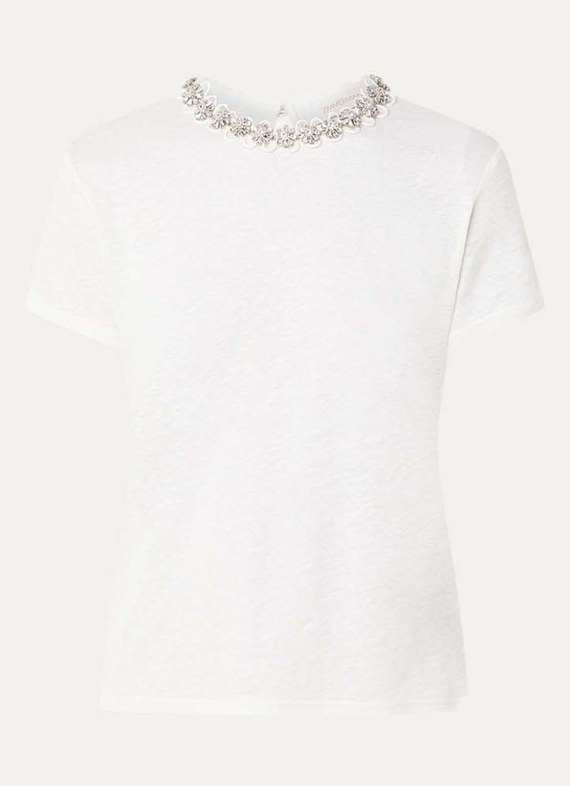 Zimmermann Embellished top van linnen met strass - voorkant 2 wit