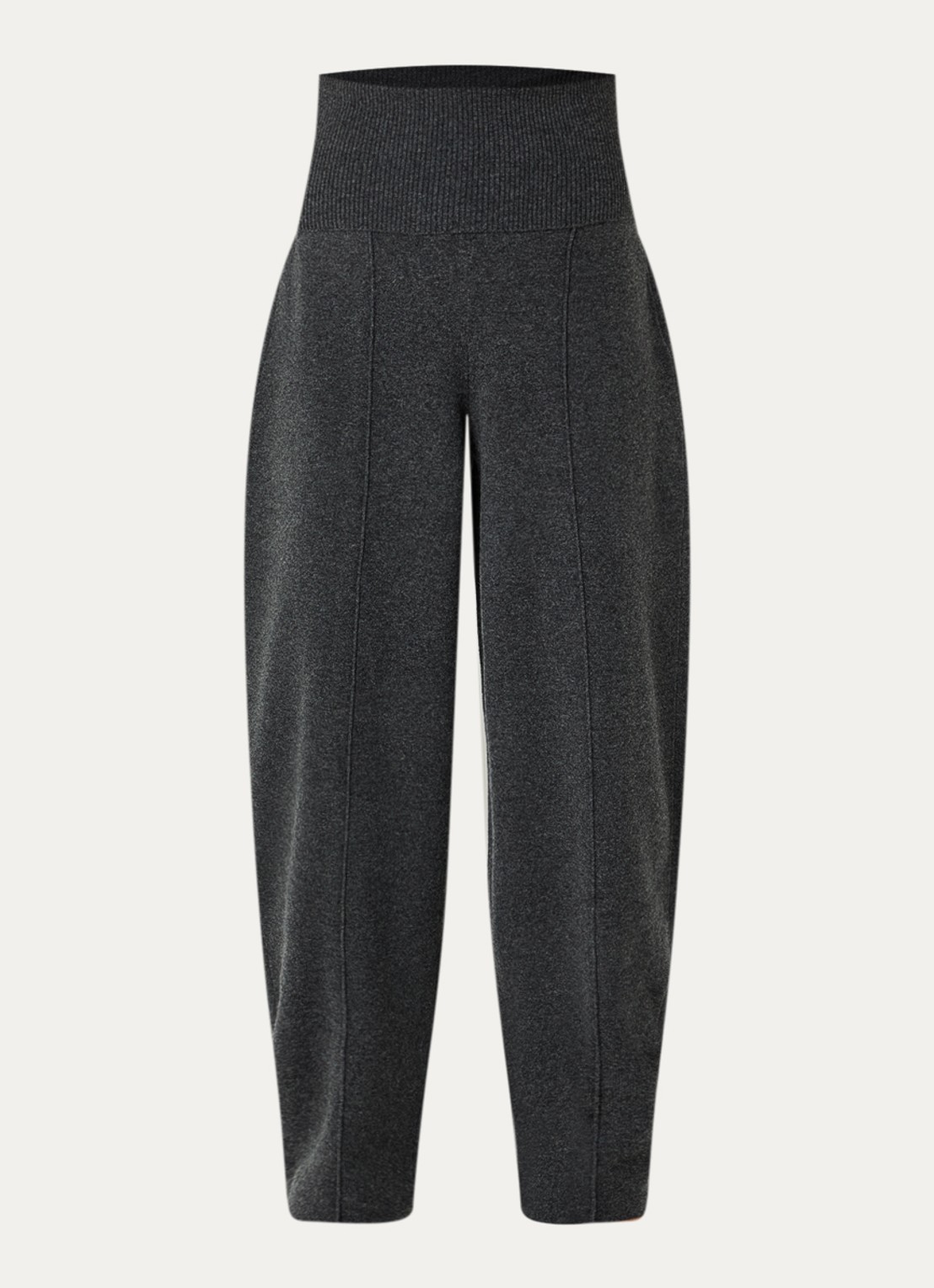 Zimmermann High waist wide fit broek in wolblend - voorkant grijs