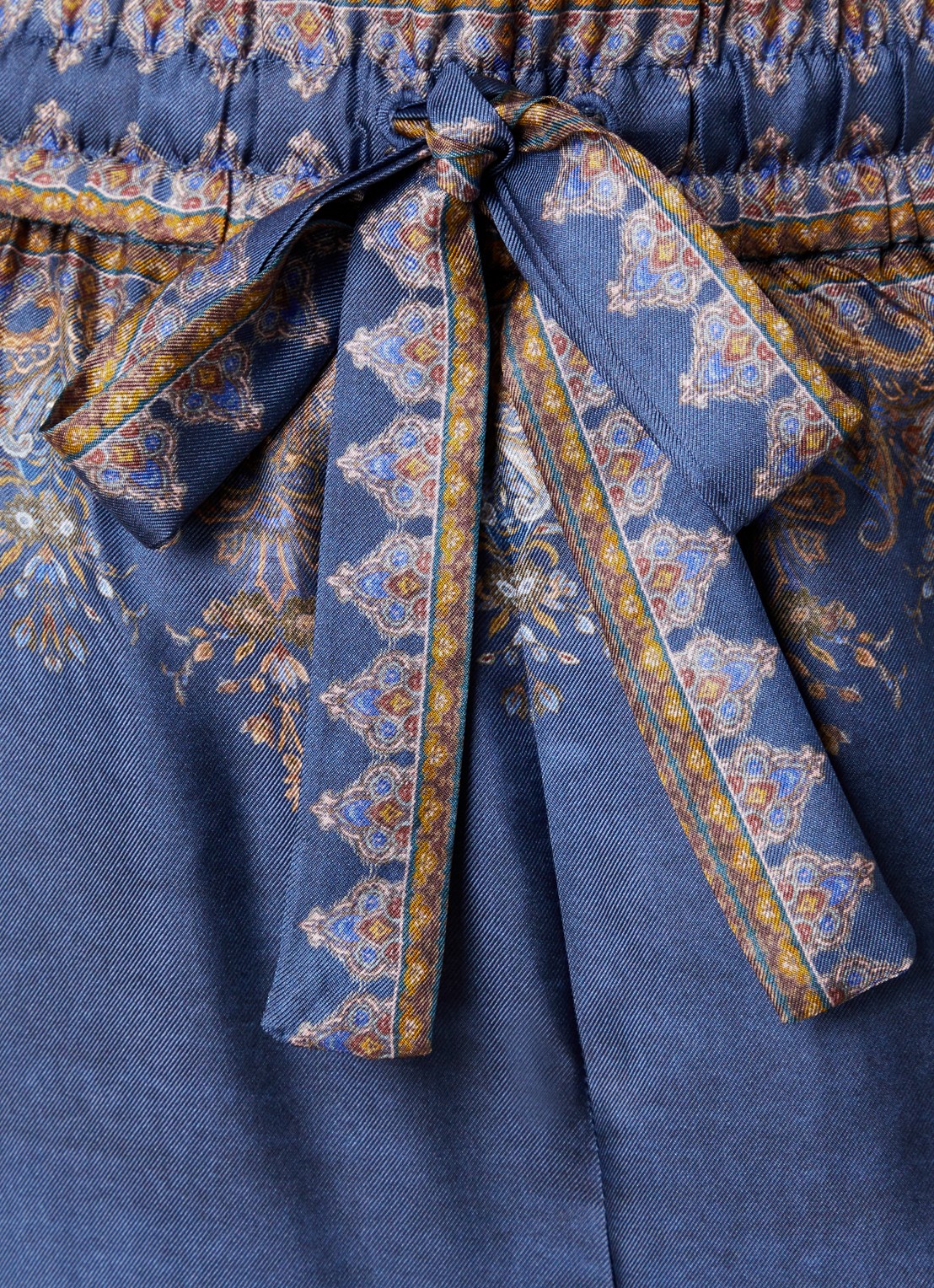 Zimmermann High waist wide fit broek van zijde met print - detail 3 blauw
