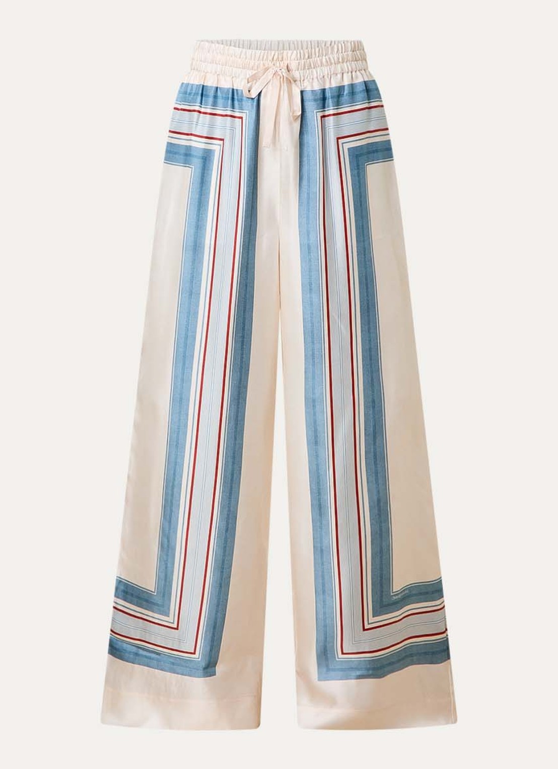 Zimmermann High waist wide fit palazzo broek van zijde met print - voorkant 4 creme