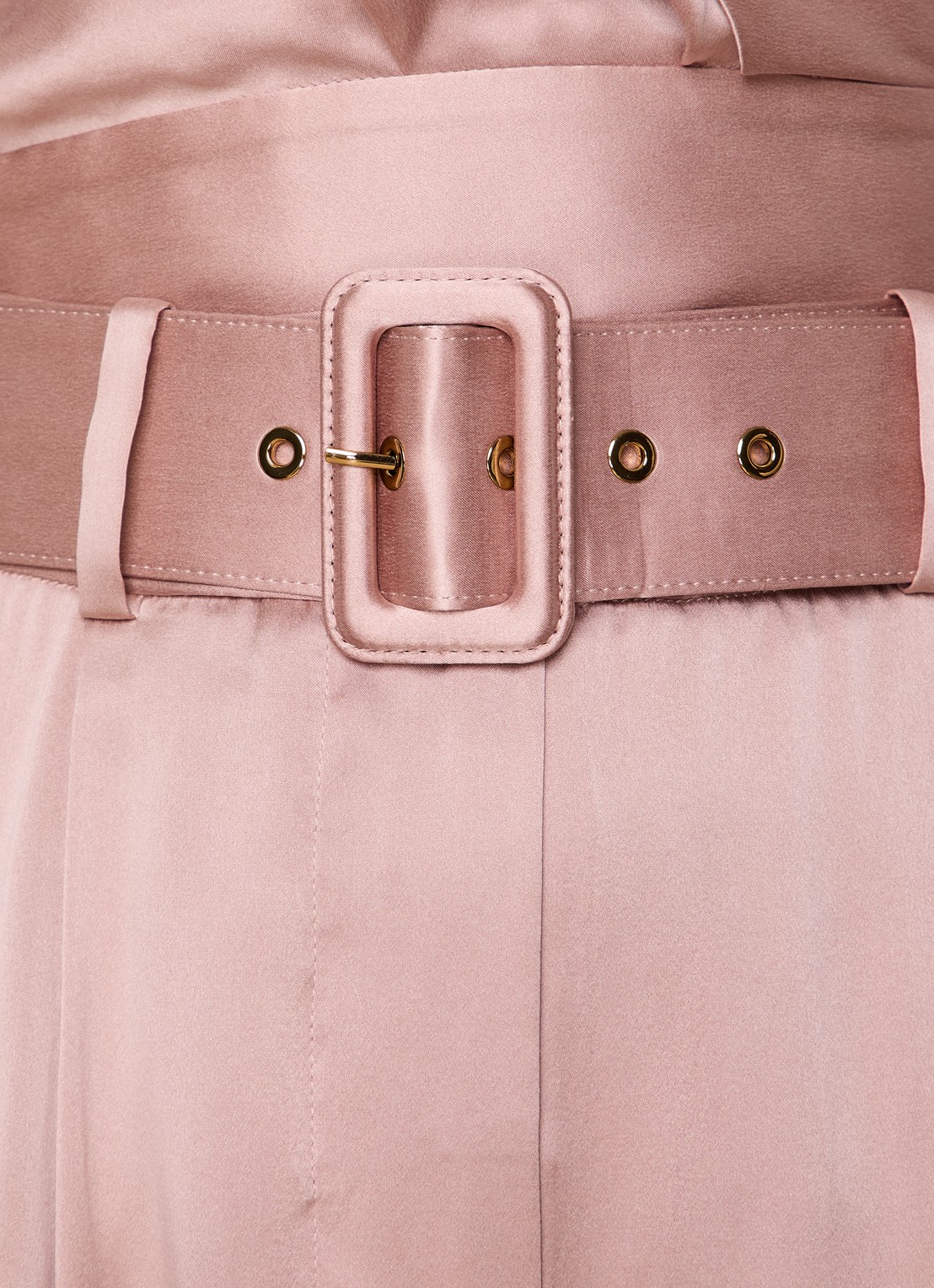 Zimmermann High waist wide fit pantalon van zijde met ceintuur - detail 2 oudroze