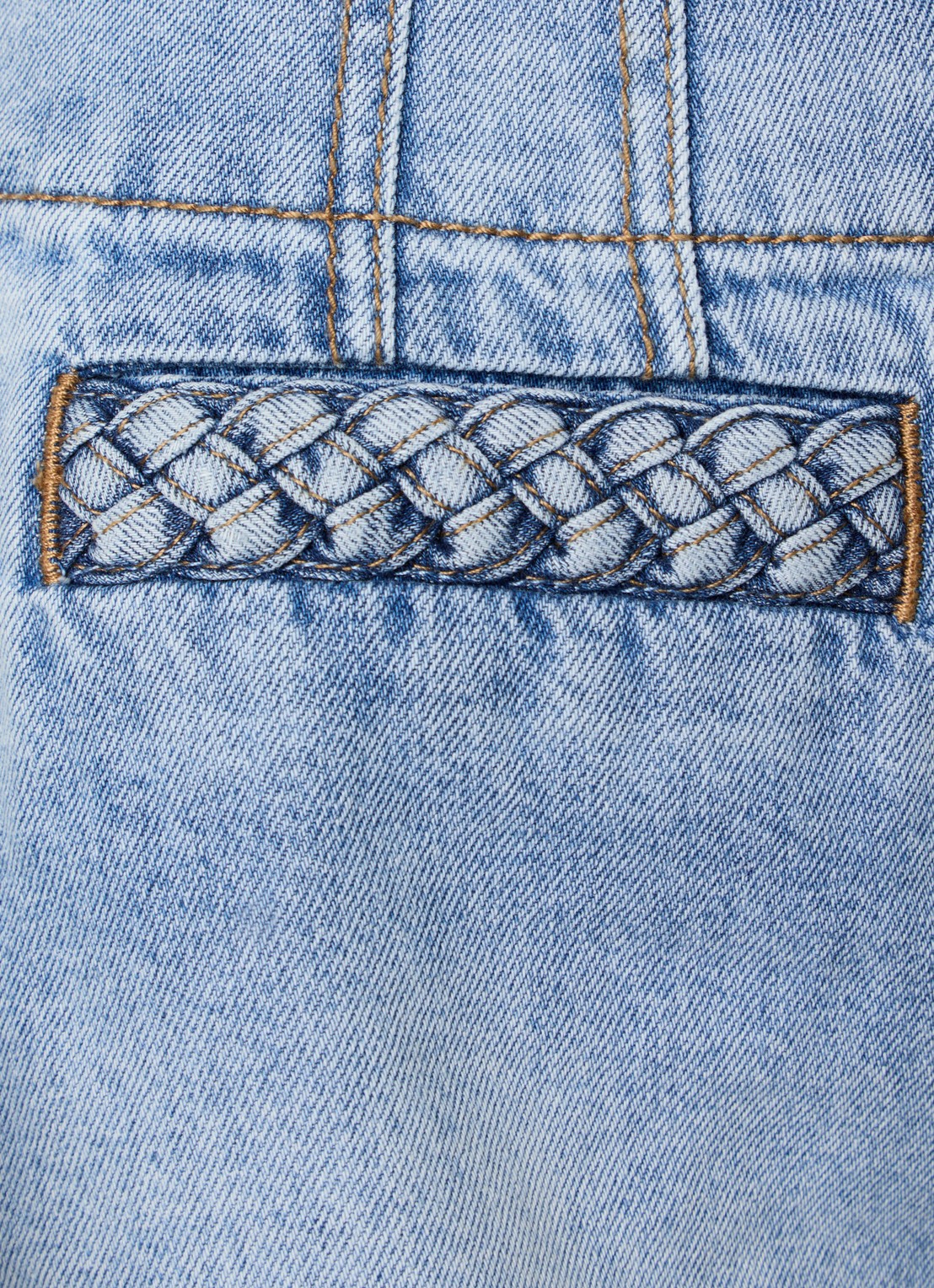 Zimmermann Indra high waist loose fit korte broek van denim - detail 3 indigo