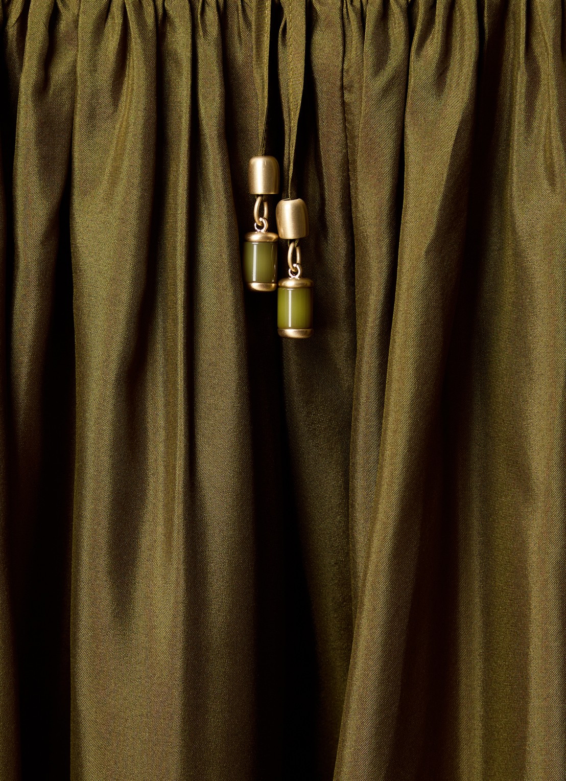 Zimmermann Indra maxi rok van zijde - detail 5 mosgroen