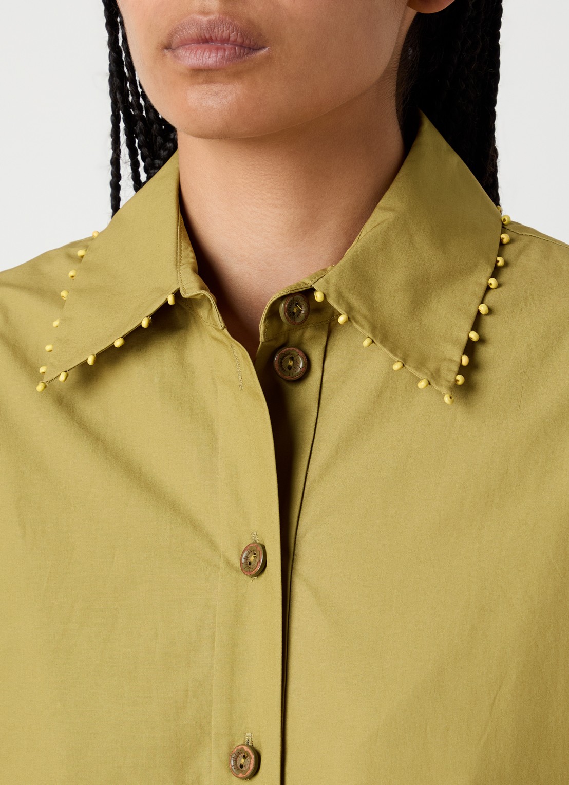 Zimmermann Mahon blouse met broderie - detail 5 mosgroen