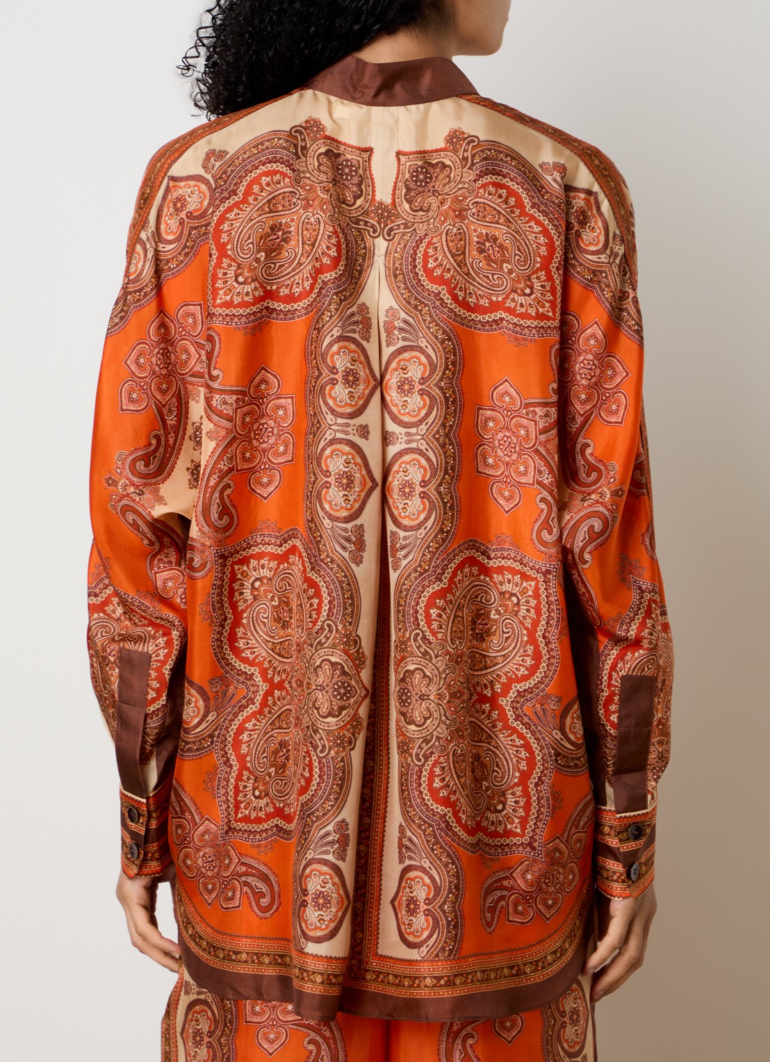 Zimmermann Mahon Dolman blouse van zijde met print - achterkant orange
