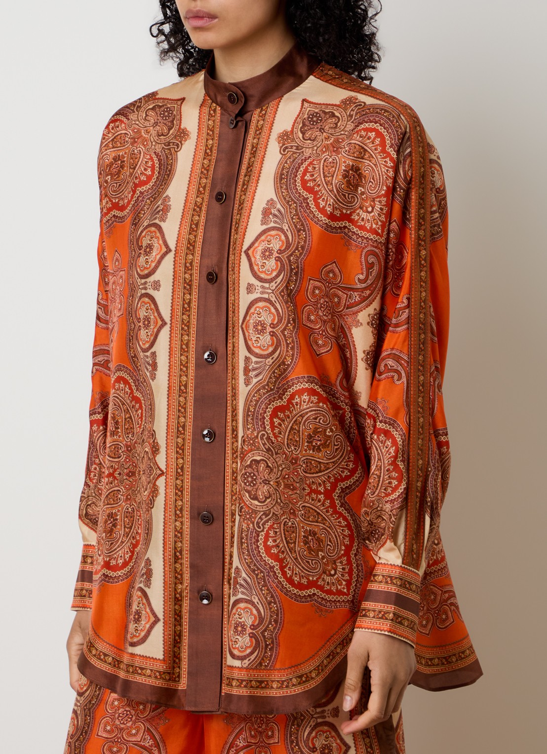 Zimmermann Mahon Dolman blouse van zijde met print - detail 4 orange