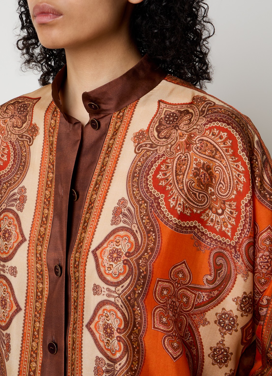 Zimmermann Mahon Dolman blouse van zijde met print - detail 5 orange